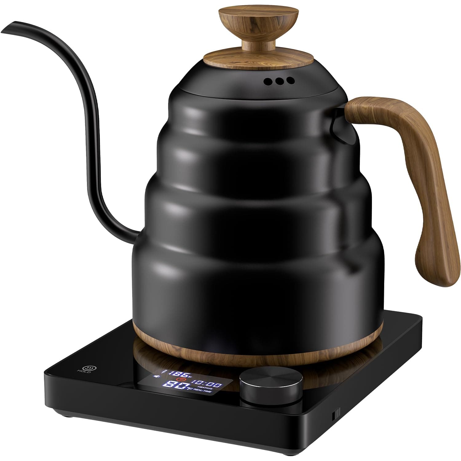 Electric Gooseneck Kettle, Smart Temperature Control, Fast Heating, Stainless Steel Interior, Pour Over Coffee, Brew Tea, Boil Hot Water, 1000W,