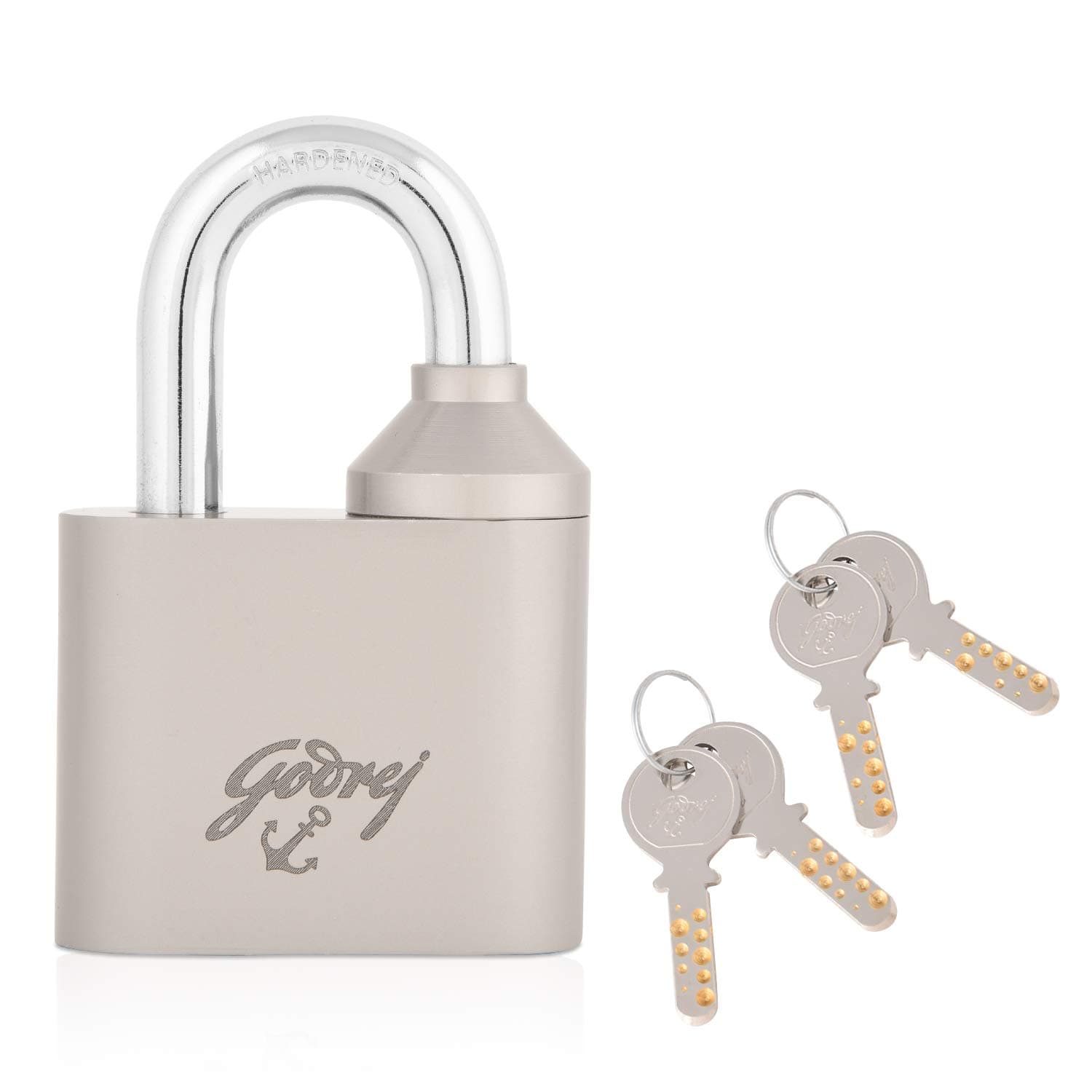 Godrej Locks | Dual Access 60 MM | 4 Keys | Padlock for Main Door | Gate Lock | Cycle Cables, Lockers, Cabinets | Corrosion Resistant Shackle | Silver Finish | 15 Years Warranty