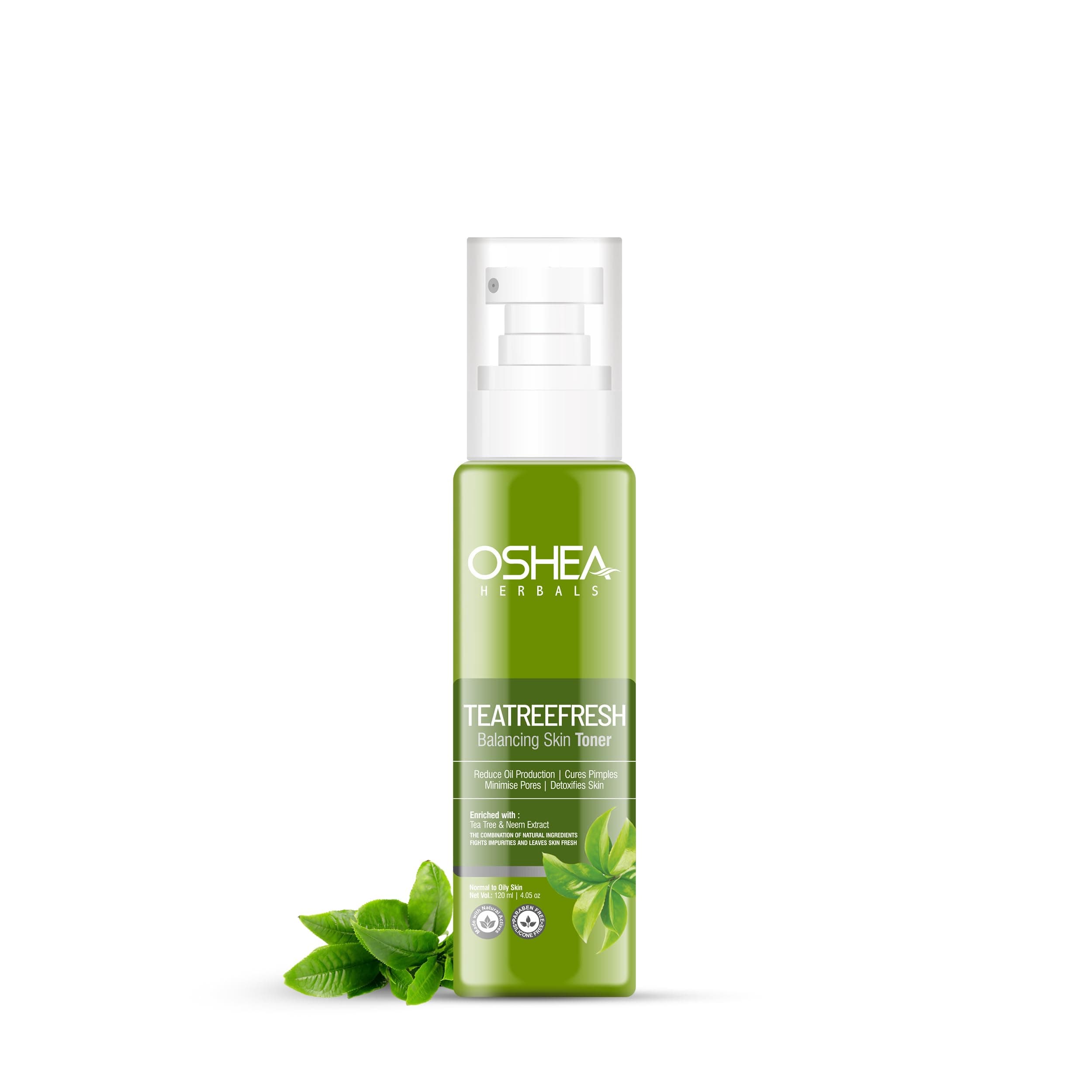 Oshea Herbals Teatree Fresh Skin Toner For Normal to Oily Skin Type | Controls Oil, Cures Pimples, Minimise Pores & Hydrates with Healthy Glowing Skin - 120ml