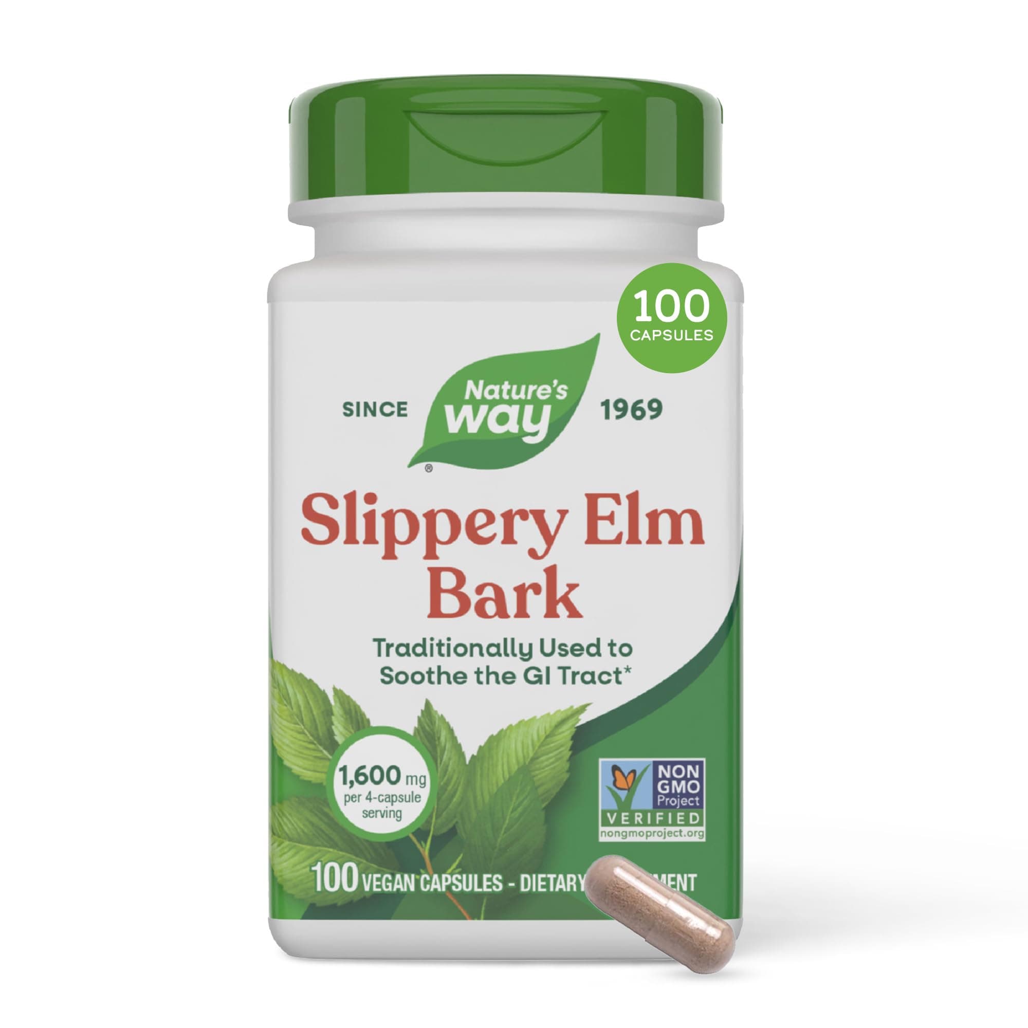 Nature's Way, Slippery Elm Bark, 400 mg, 100 Veggie Caps