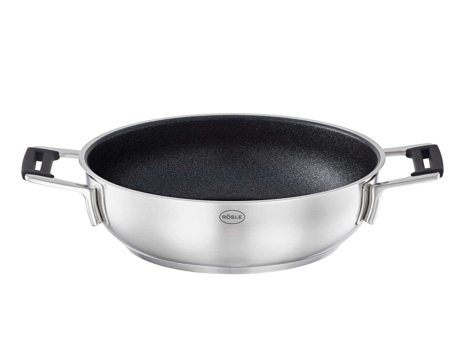 Rösle SILENCE PRO Cookware Collection 9.5 in. Stainless Steel Serving Pan with Non-Stick Coating