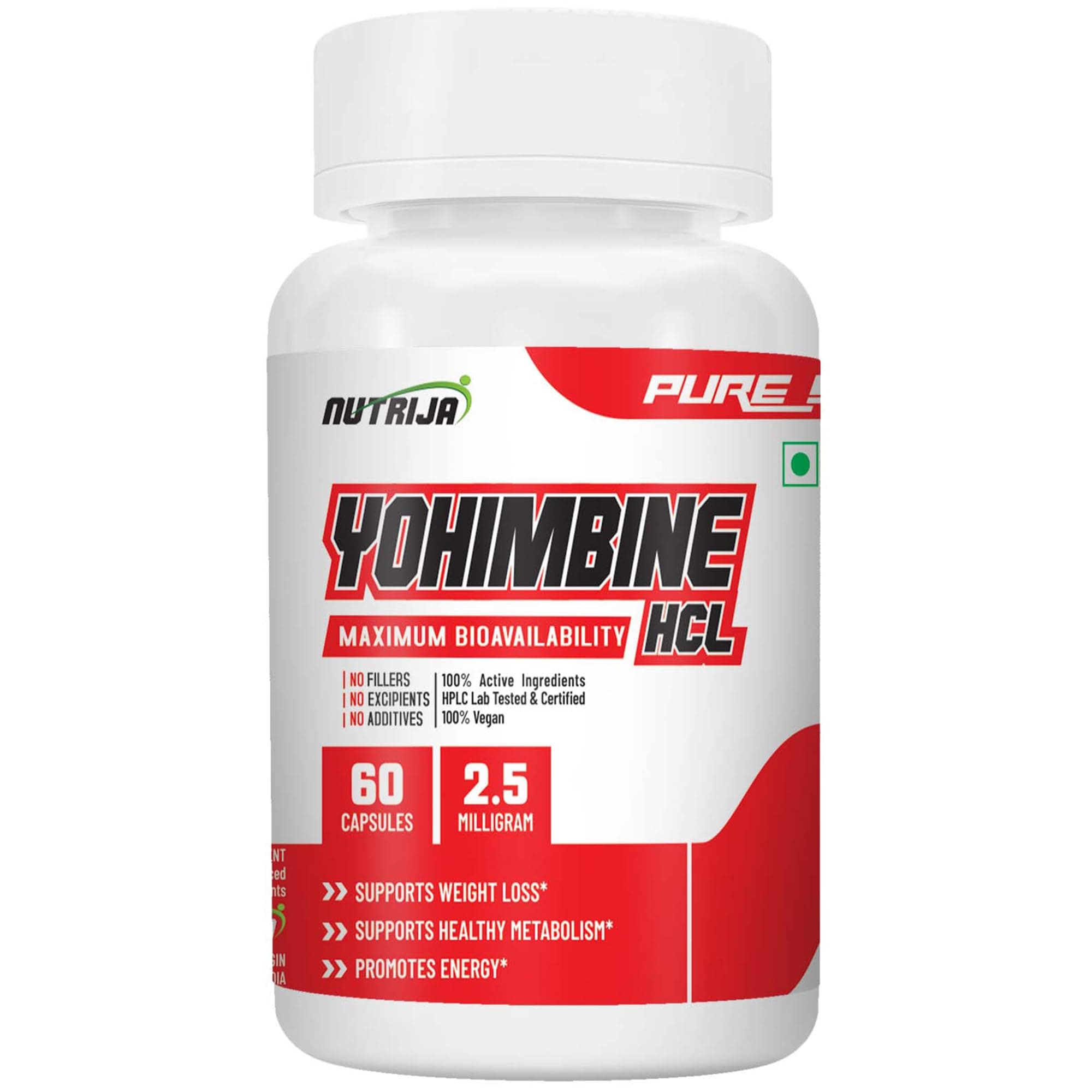 NutriJa Yohimbine HCL 2.5mg - Pack of 60 Capsules