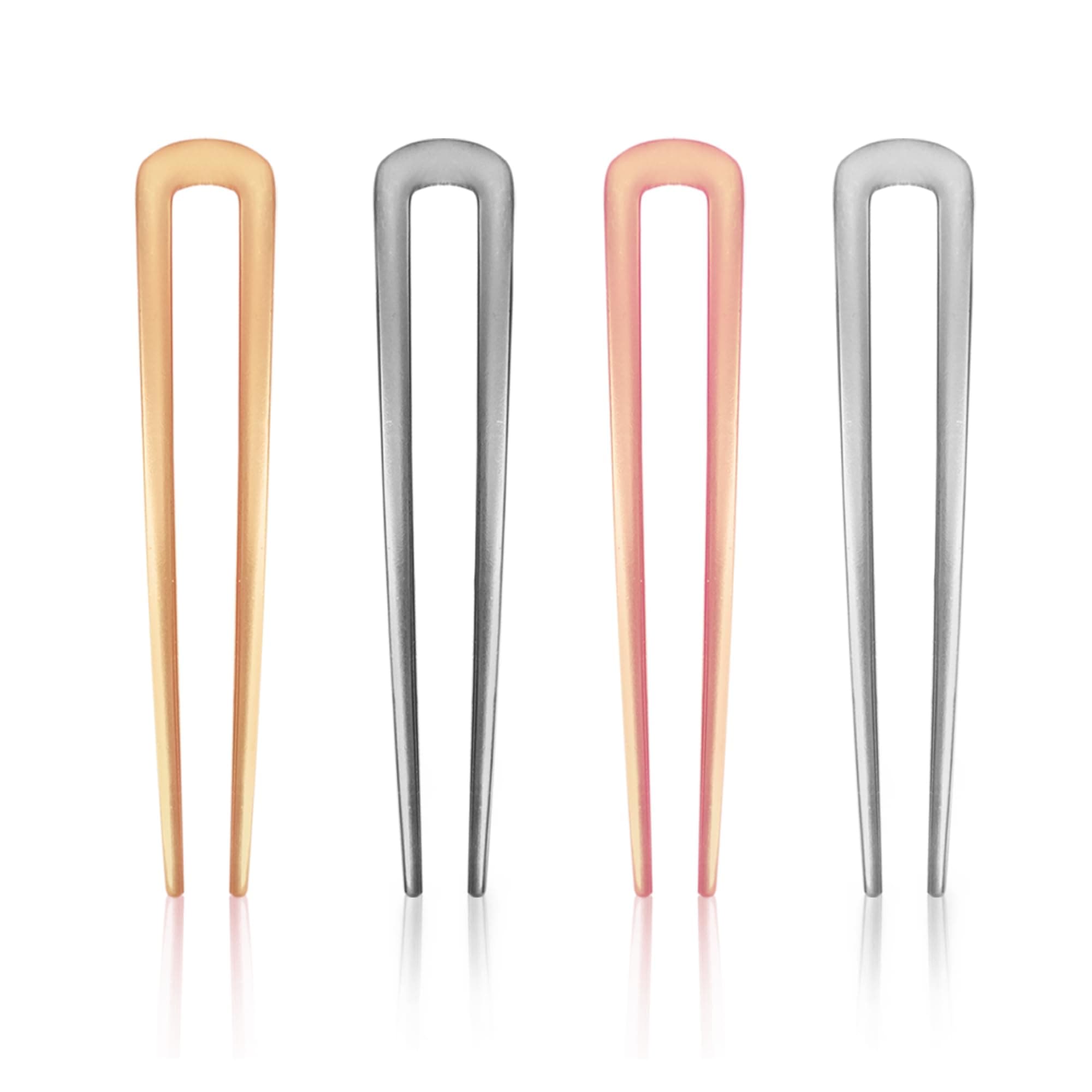 Sanas Stylish Hair Accessories Set: 4PCS Hair Fork Bun Maker U Pins Duckbill Clips French Hair Pins Fashion Hair Clips Multicolour Metal Pins Jooda Sticks Hair Accessory Tools 4PCS