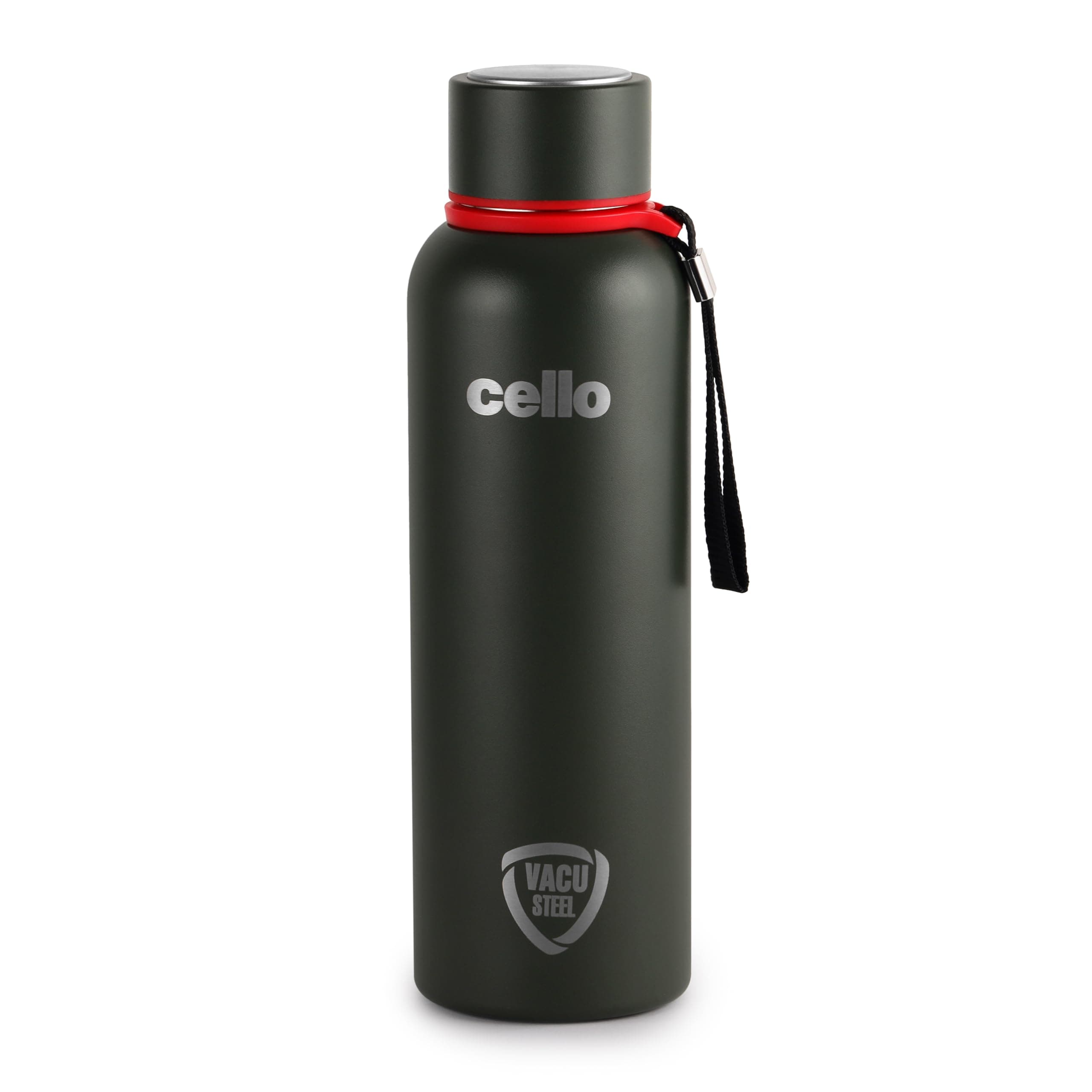 CELLO Duro Kent Insulated Stainless Steel Flask Water Bottle For Daily Use 750 ml, Military Green | Double Wall Vacuum Insulated 24 Hours Hot & Cold Thermos Water Bottle For Office School Gym & Travel