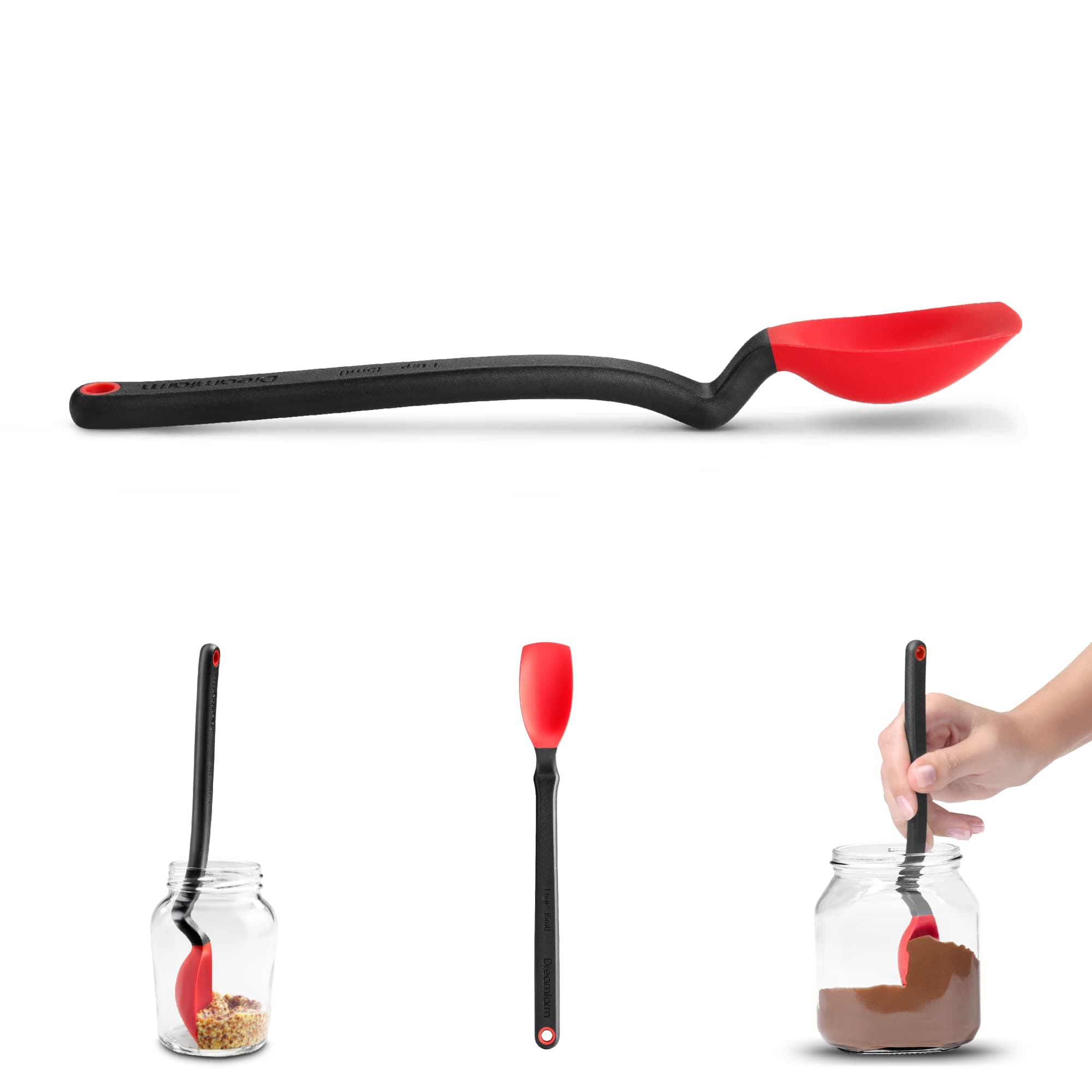 Dreamfarm Premium Multipurpose Mini Silicone Sit Up Scraping, Cooking, Mixing Spoon SUPOON - Red, 20cms | Non Stick Nylon Kitchen Tools, Dishwasher Safe | Crafted in Australia