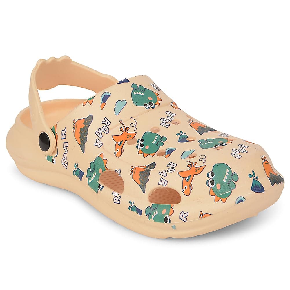 Liberty Lucy & Luke Beige & White EVA Slippers for Kids - Lightweight