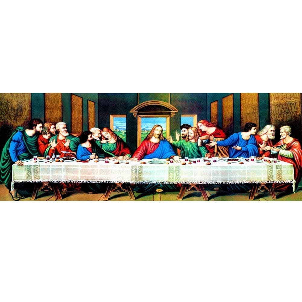 pigpigboss The Last Supper Diamond Painting -5D DIY Diamond Painting by Numbers Rhinestone Religion Painting Home Decor Gift (31.5 X 11.8 inches)