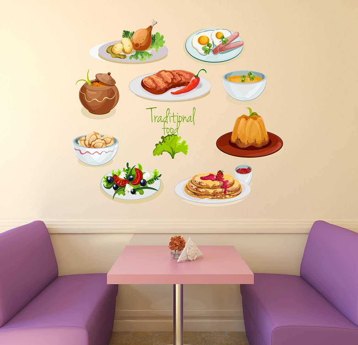 Wallstick Food menu wallstickers (Vinyl 100 cm x 90 cm)