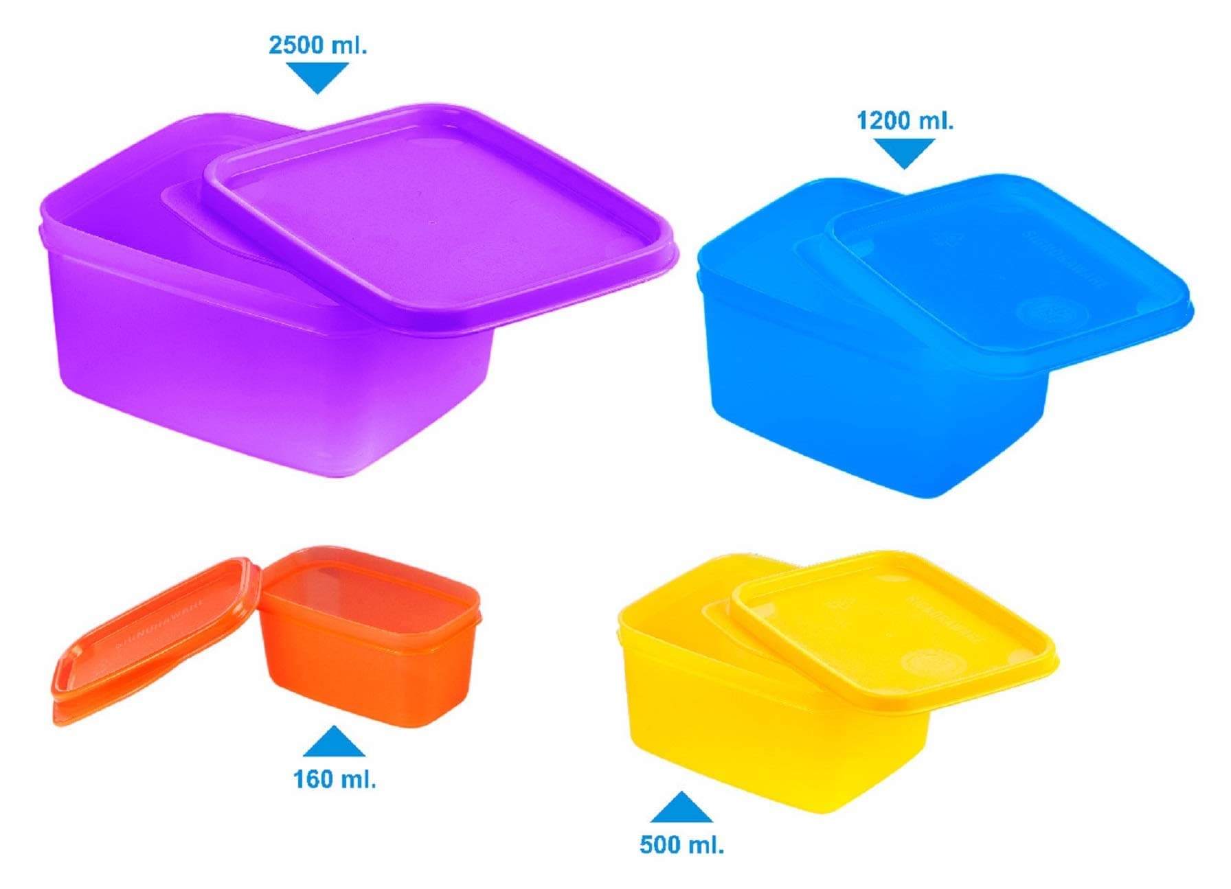 SignoraWare Large 1200ml Fresh Container with Lid, Microwave Safe Freezer Compatible, Bpa Free Food Grade, Spill/Leak Proof, Unbreakable Storage Bowl/Jar (1200ml, Multicolour)