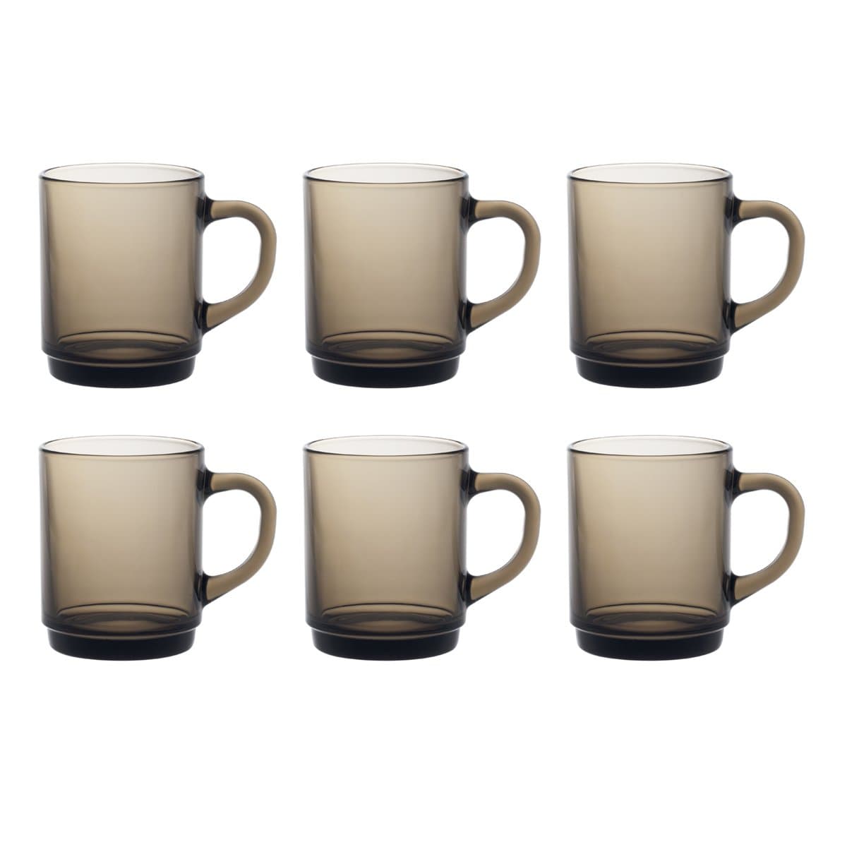 Duralex Glass Coffee Mug - Set of 6, Blue, 260ml