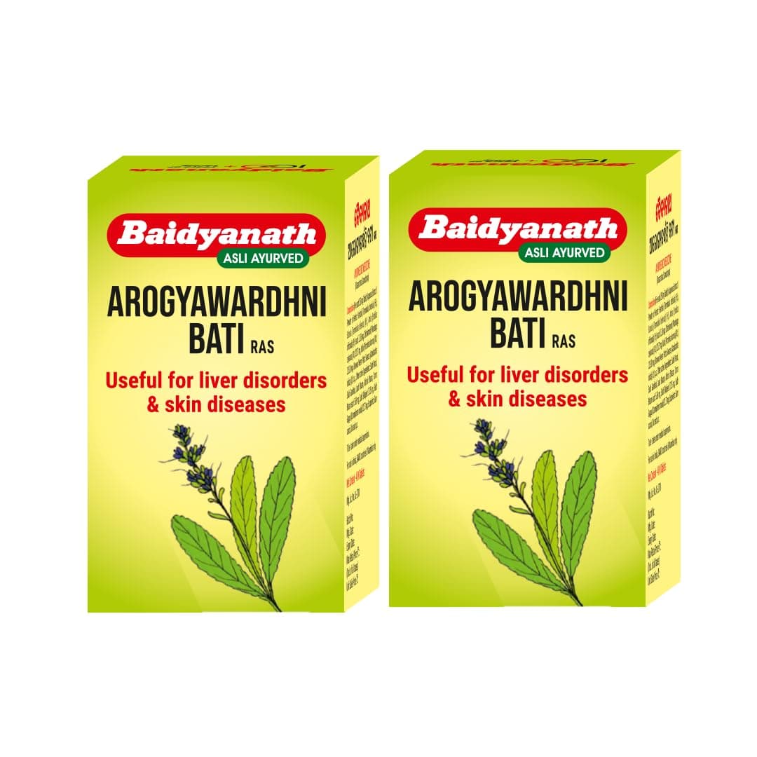 Baidyanath Arogyawardhni Bati 40 tab| Ayurvedic Liver & Skin Tonic | Traditional Herbal Detox & Pitta Balancer | Pack of 2