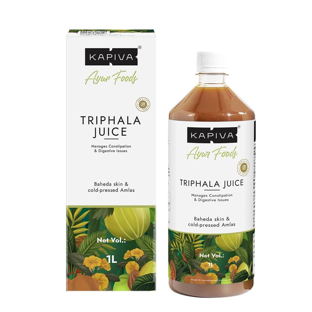 Kapiva Triphala Juice | 100% Ayurvedic | Relieves Constipation & Improves Digestion | No Added Sugar, 1L
