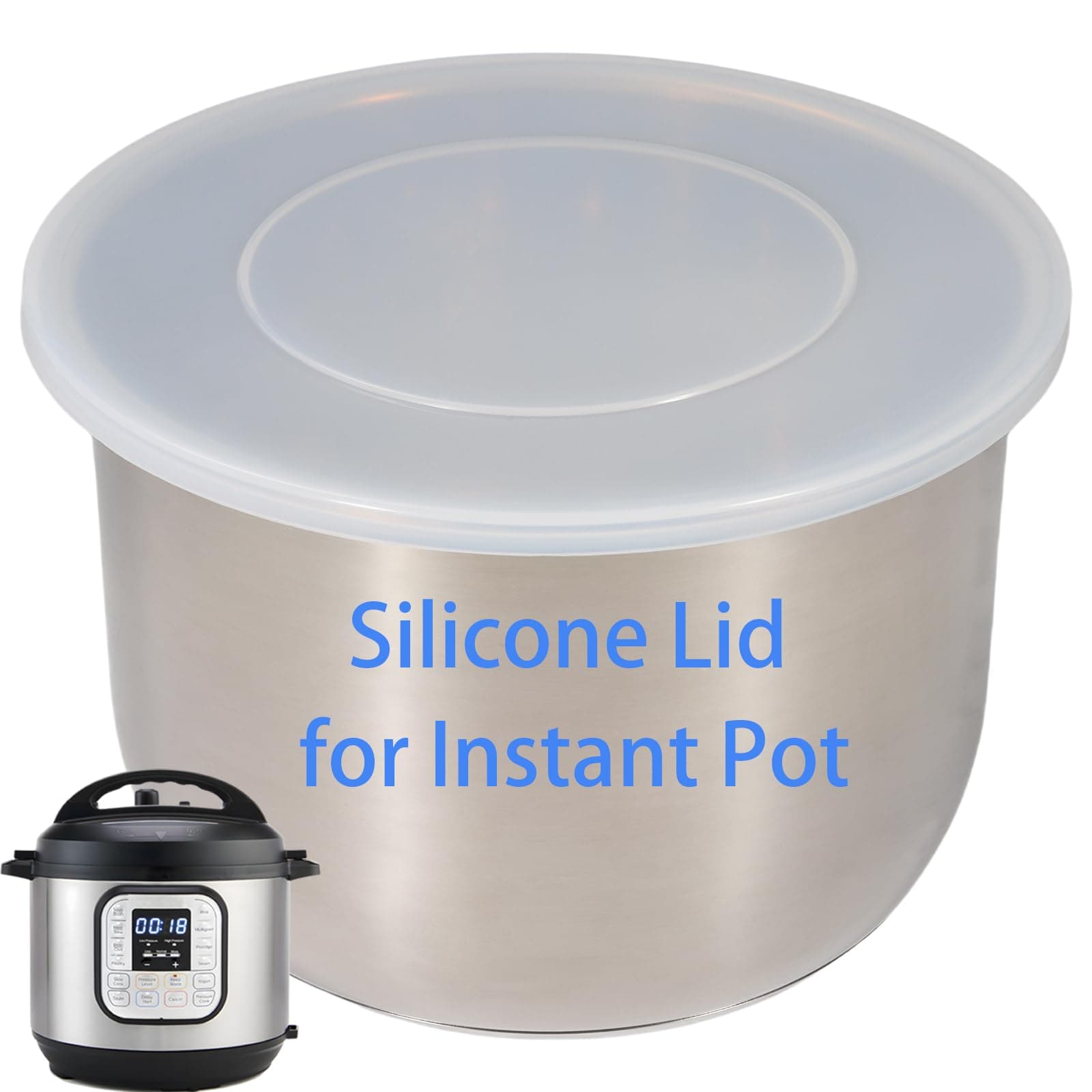 Silicone Lid for Instant Pot 5 Qt & 6 Qt, Silicone Cover Perfect Fit for Inner pot of Instapot, BPA-Free Reusable Silicone Lid for Storing Leftovers & Keeping Food Fresh, Freezer And Microwave-Safe