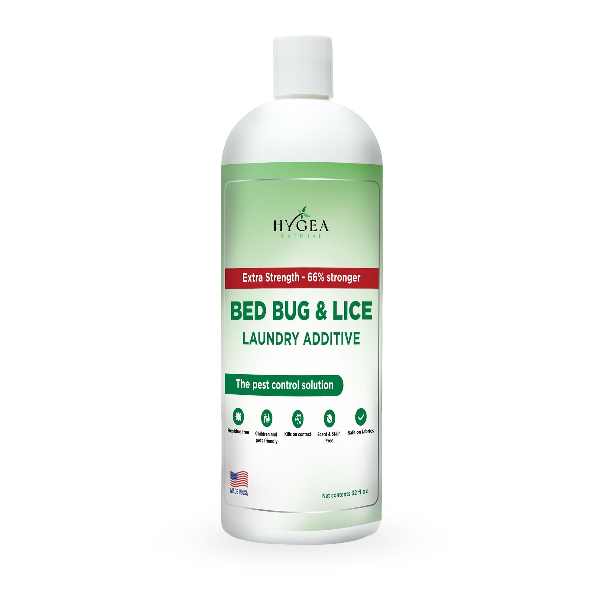 Hygea Natural Extra Strength Laundry Additive Treatment – 32 oz – Natural ingredients Child & Pet Safe – Stain & Odor Free