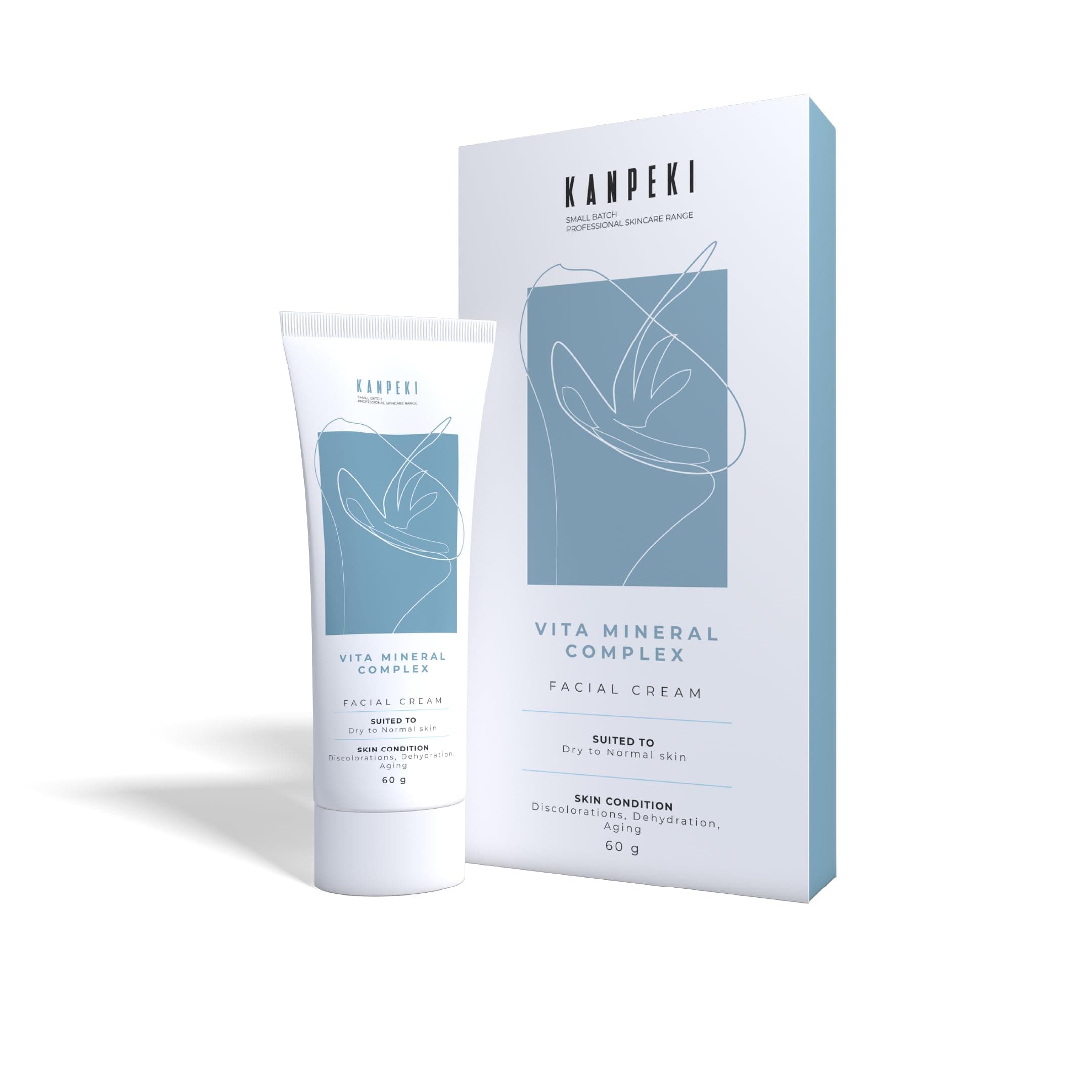 Kanpeki Vita Mineral Complex Face Cream | Reduces Discoloration & Provides Hydration | Contains Lotus, Williow Bark & Honey Extracts | Japanese Skin Care Product | Dry to Normal Skin