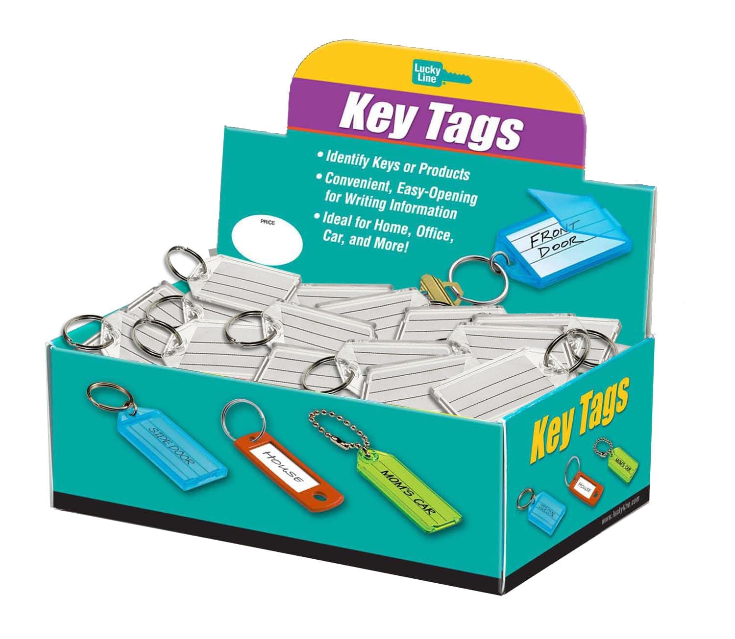 Lucky Line Products Extra Strength Key Tag with Split Ring; 100 Per Box; Clear (20400)