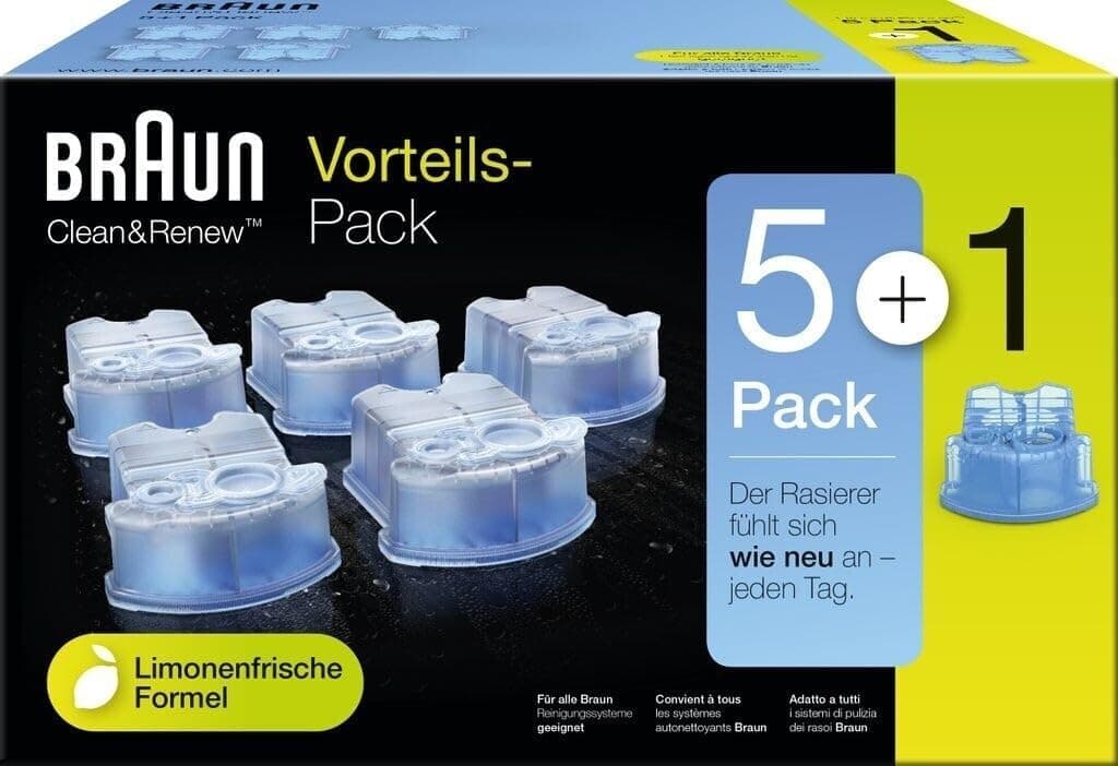 Braun CCR5+1 Clean & Renew Cleaning Cartridge, 6 Piece