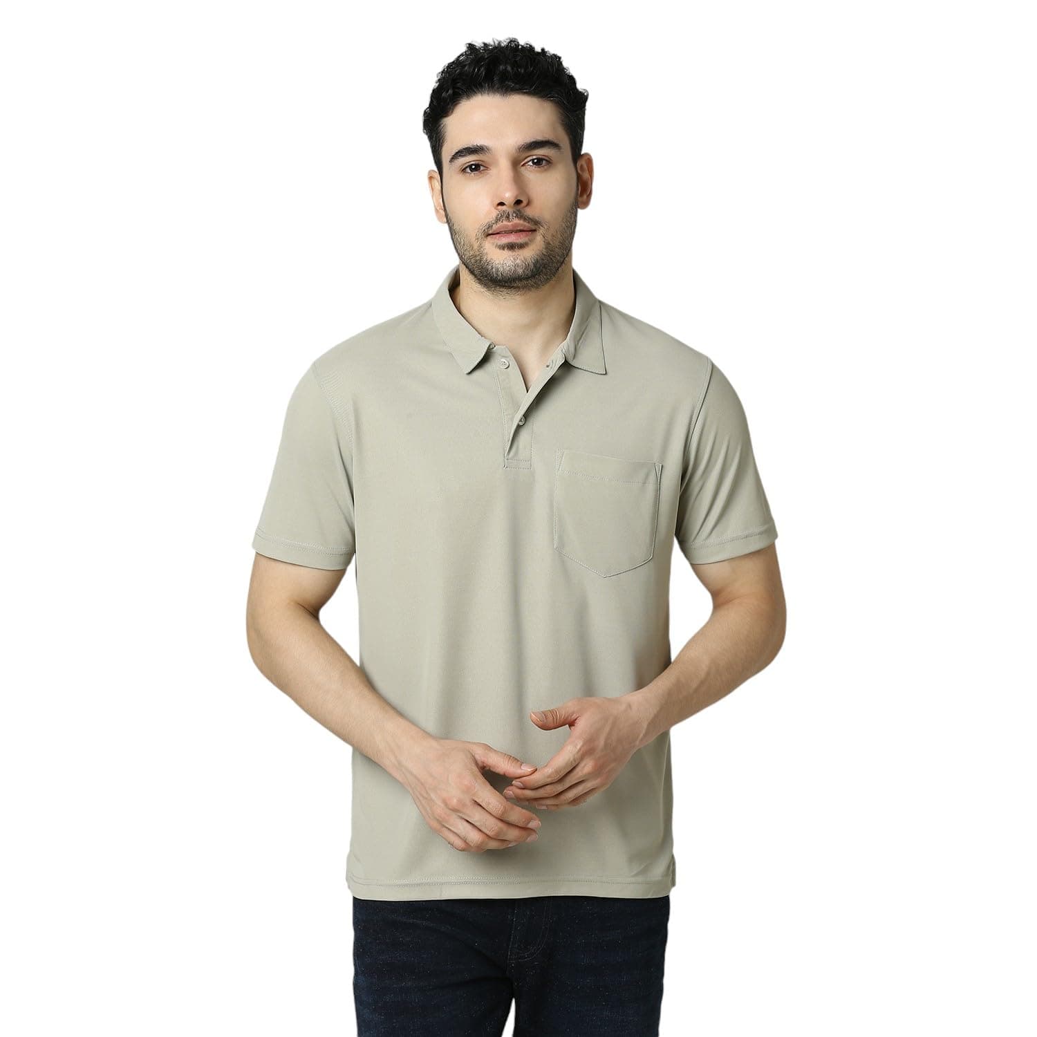 Unirec Matte Polo T-Shirt for Man | Collar with Pocket Tshirts | Short Sleeve Solid | Half Sleeves | Plain-Regular Fit Polo Tshirt for Men