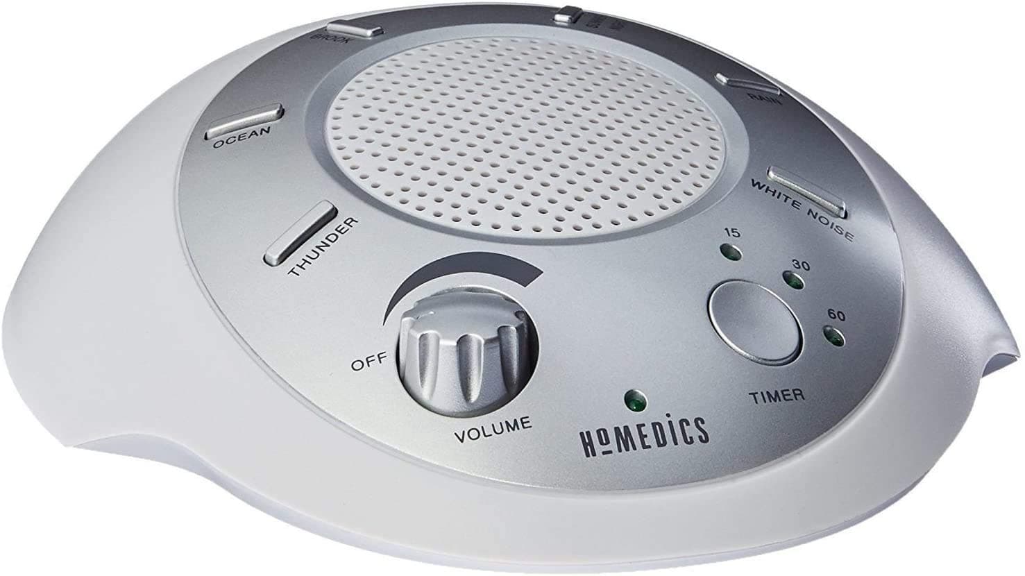 HoMedics SS-2000 Sound Spa Portable White Noise Relaxation Speaker with 6 Relaxing and Soothing Nature Sounds (White)