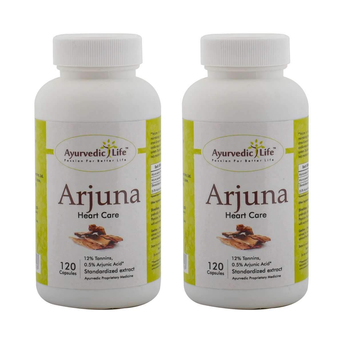 Ayurvedic Life Arjuna chaal capsule 120 count Pack of 2, natural