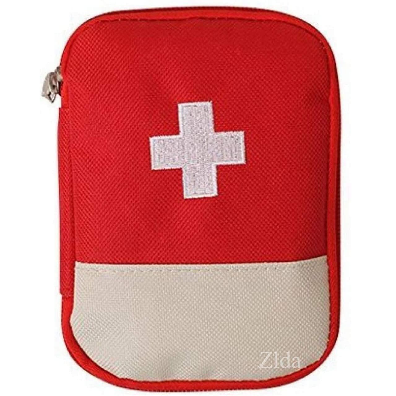 Zlda Travel Mini First Aid Kit Pouch Medicine Storage Bag Organiser Portable Survival Kit for Home,Office,Travel,Car,Rescue Clinical,Outdoor Camping,Sport,Hiking Emergency (Multicolour, Pack of 1)