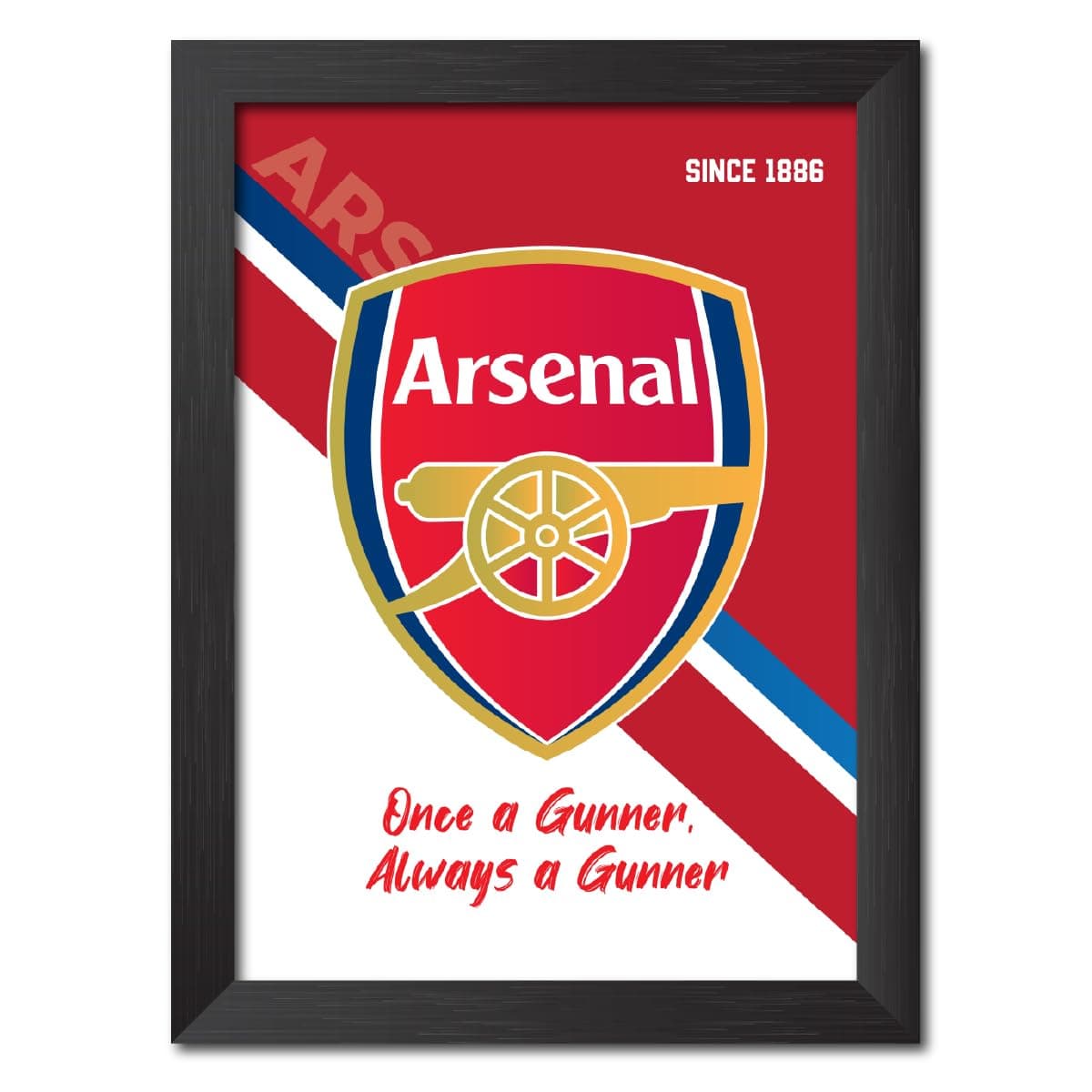 TenorArts Football Club Poster Logo Tagline Laminated Photo Frame Painting with Matt Finish Black Textures(12 inches x 9inches)