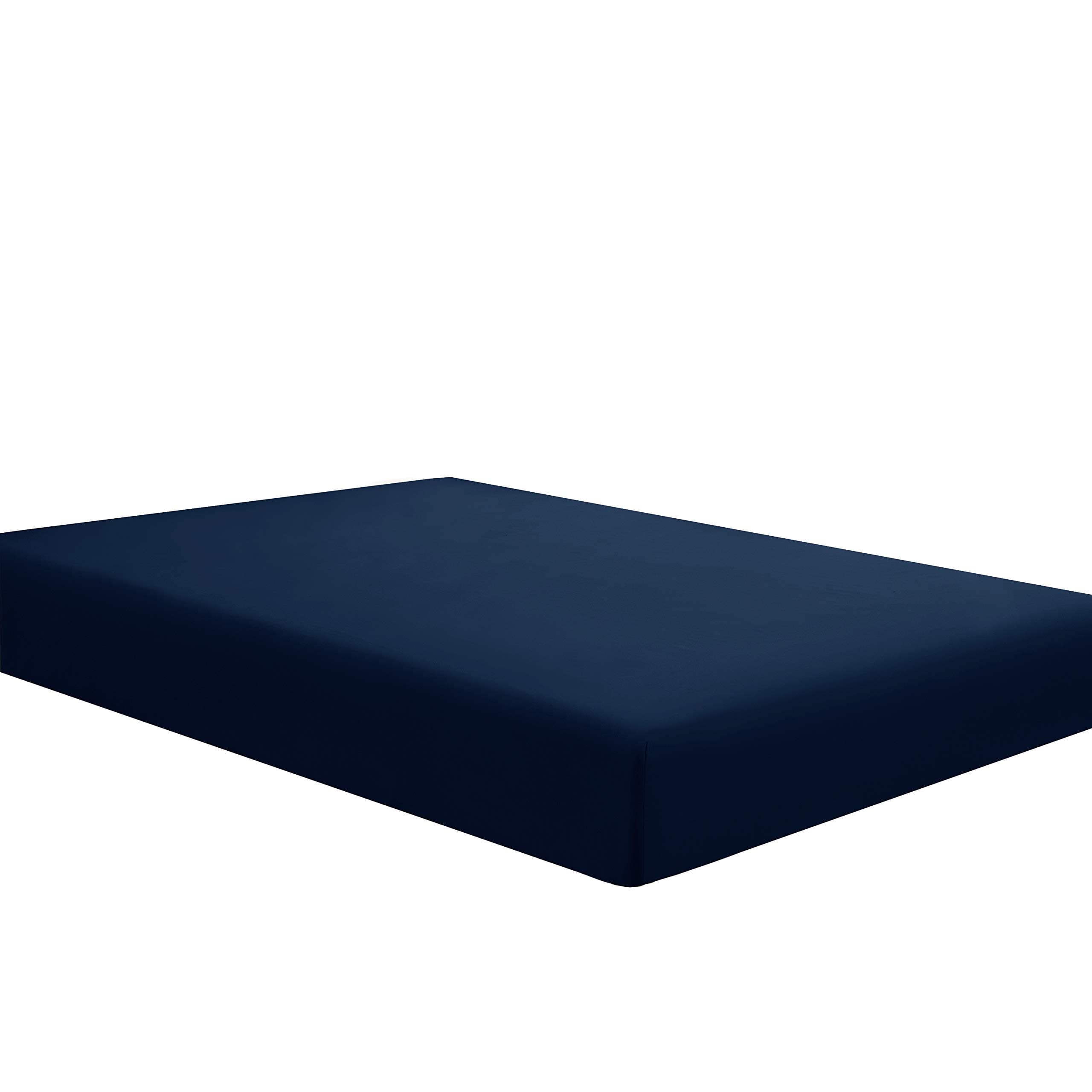Sfoothome Fitted Sheet Twin Size, Brushed Microfiber, Extra Soft and Comfortable - Wrinkle, Fade Resistant,Navy Sheet with Deep Pocket