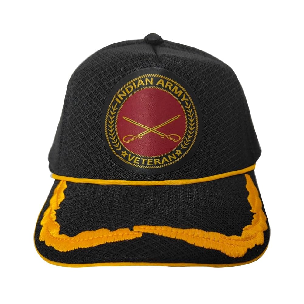 RedClub Proudly Served Baseball Cap for Veterans of Indian Armed Forces - Army, Navy, Air Force (BLACKz, Army)