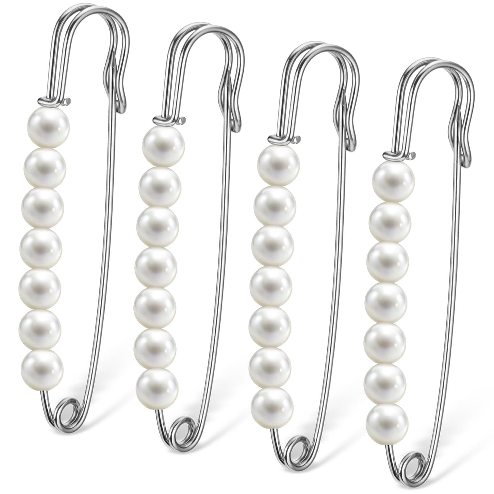 Ymapinc Pearl Brooch Pins for Women - 3inch Sliver