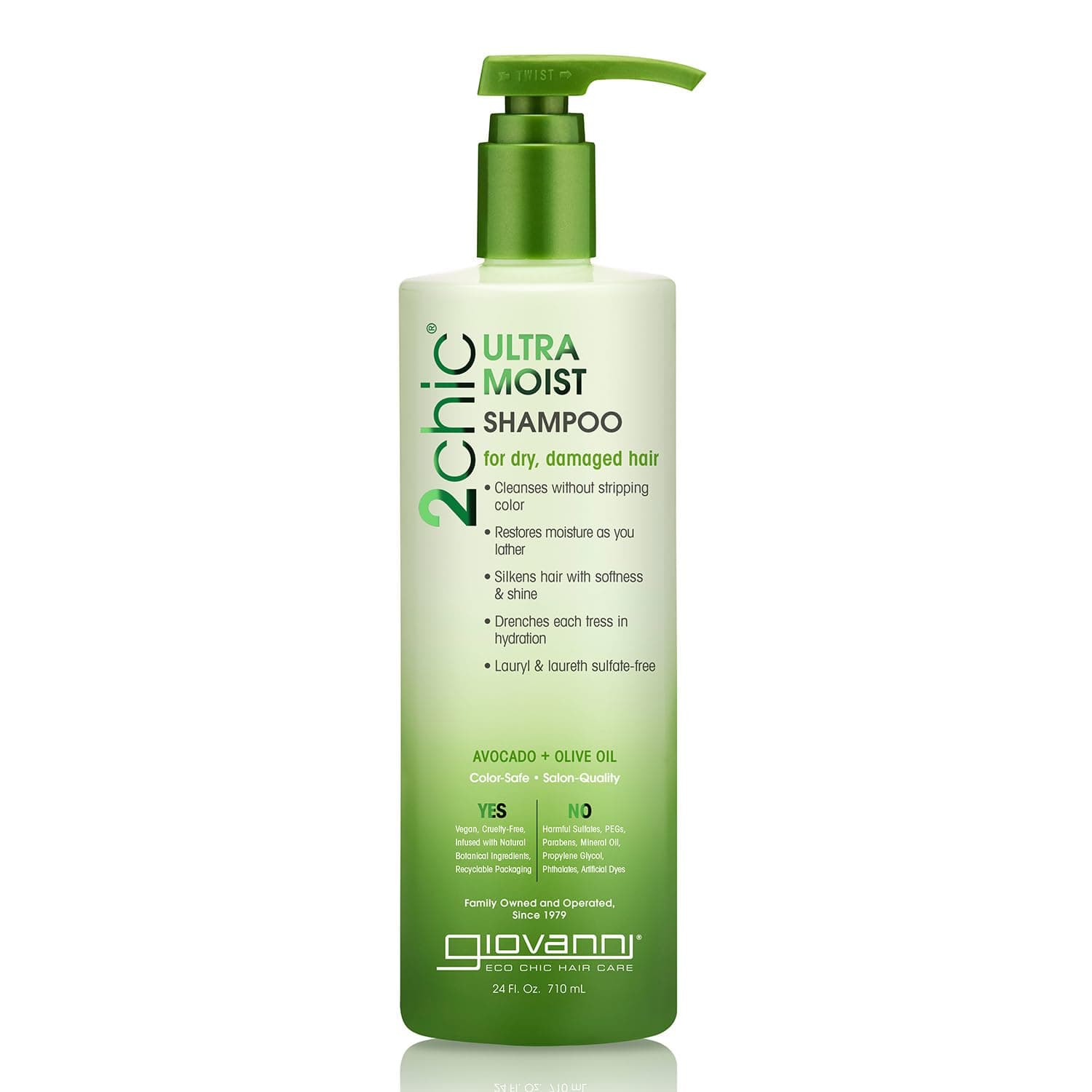 Giovanni Creamy Avocado & Olive Oil Shampoo, Hydration Powered by Aloe Vera, Shea Butter, Botanical Extract & Oils, Sulfate Free, Color Safe, 24 oz. (Pack of 1)