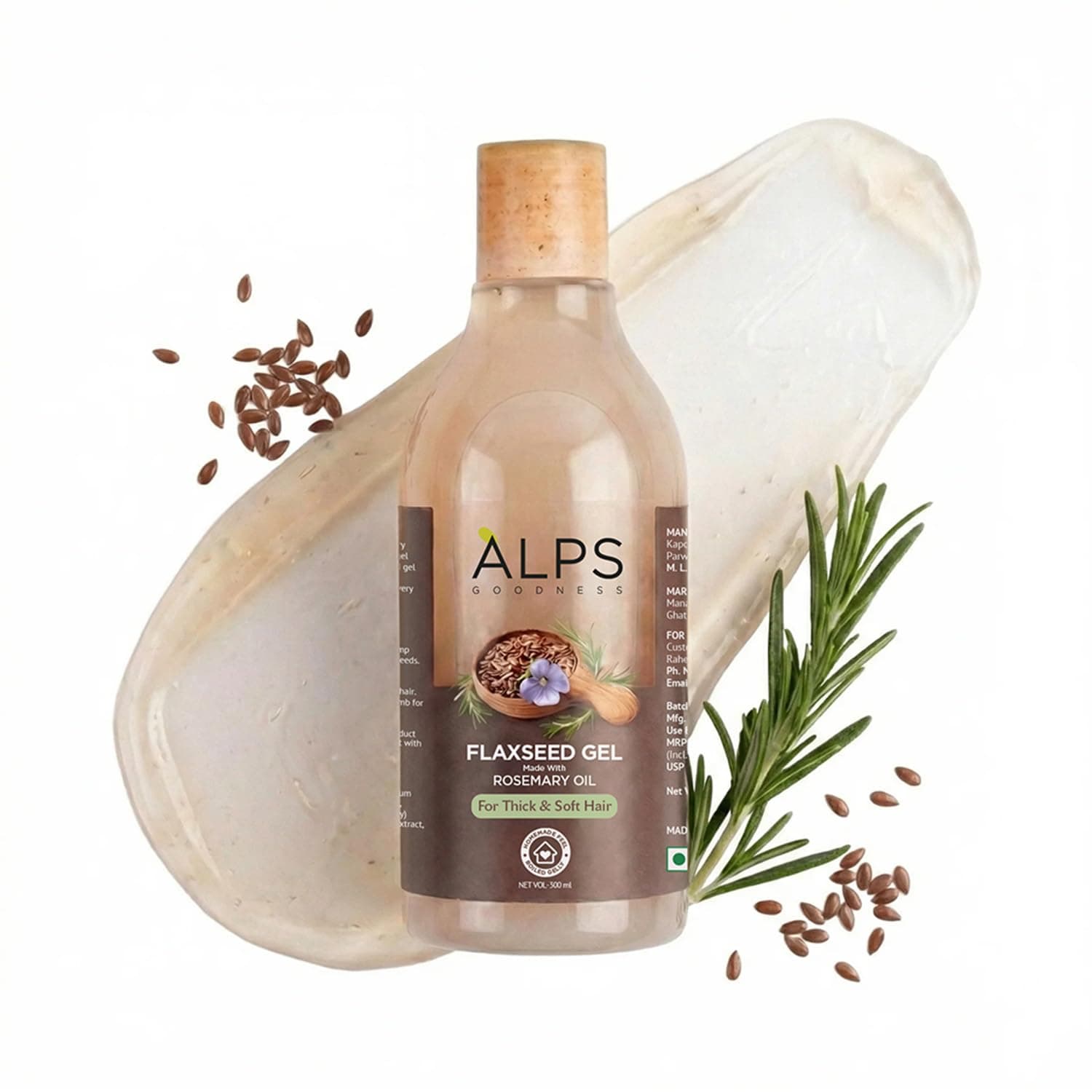 Alps Goodness Rosemary, Hibiscus & Flaxseed Hair Gel, 300ml | Hair Mask for Strong & Soft Hair | Frizz Control & Hair Growth | Deep Conditioning | Spa Like Experience | For All Hair Types
