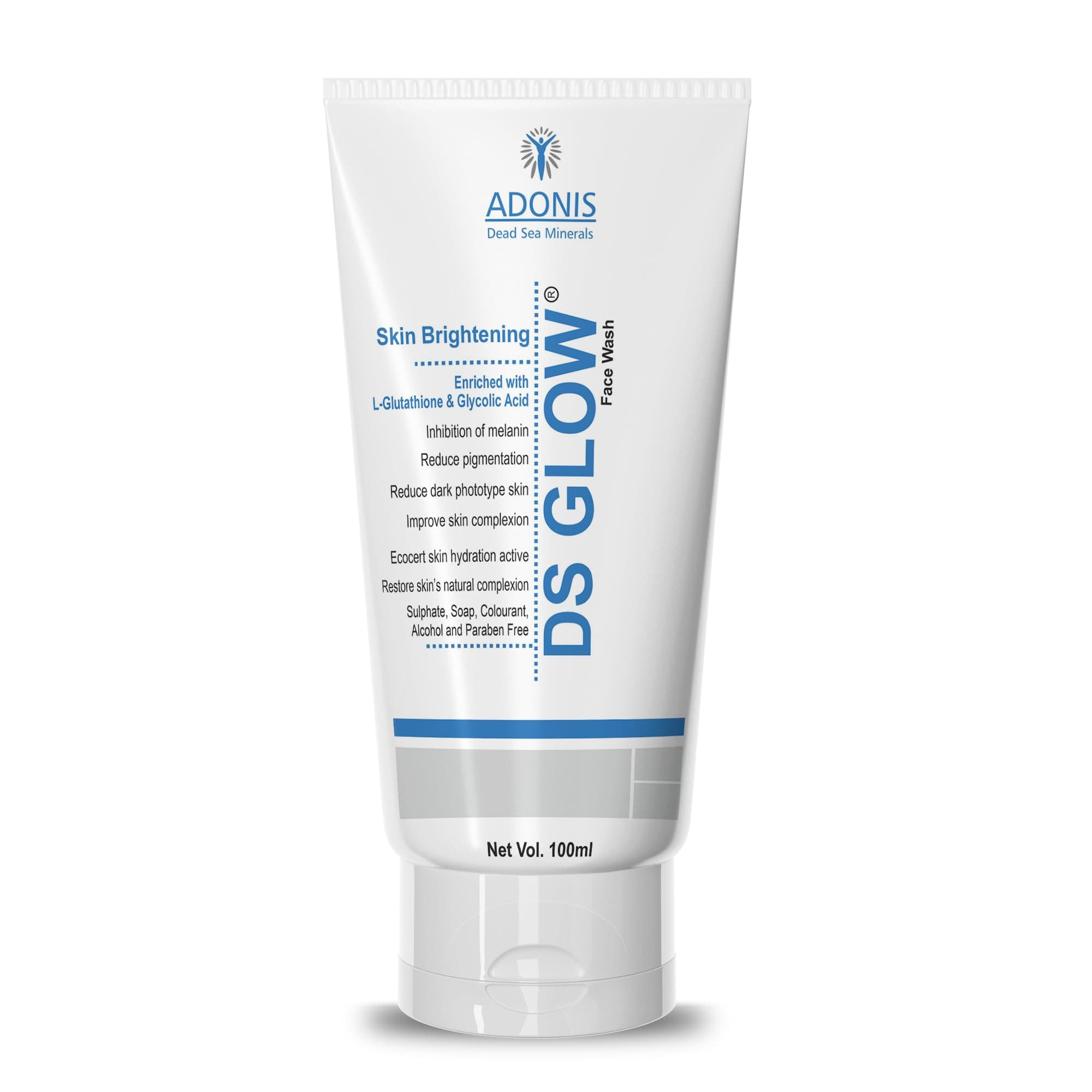 DS GLOW SKIN WHITENING FACEWASH | 100ml Skin Brightning Reduce Pigmentation Face Wash | Dead Sea Minerals Men Womens Daily Care Product
