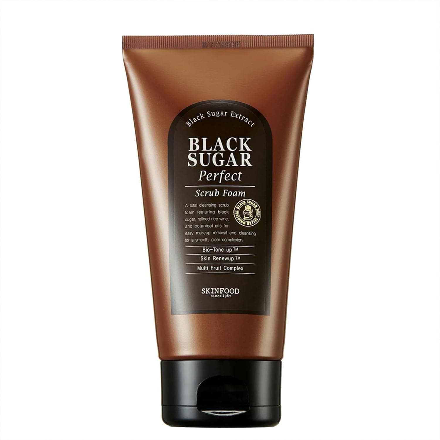 SKIN FOOD since 1957 Skinfood Black Sugar Perfect Scrub Foam | Deep Cleansing | Radiant Glow I Gentle Exfoliating I Pore Minimisng | (180G)