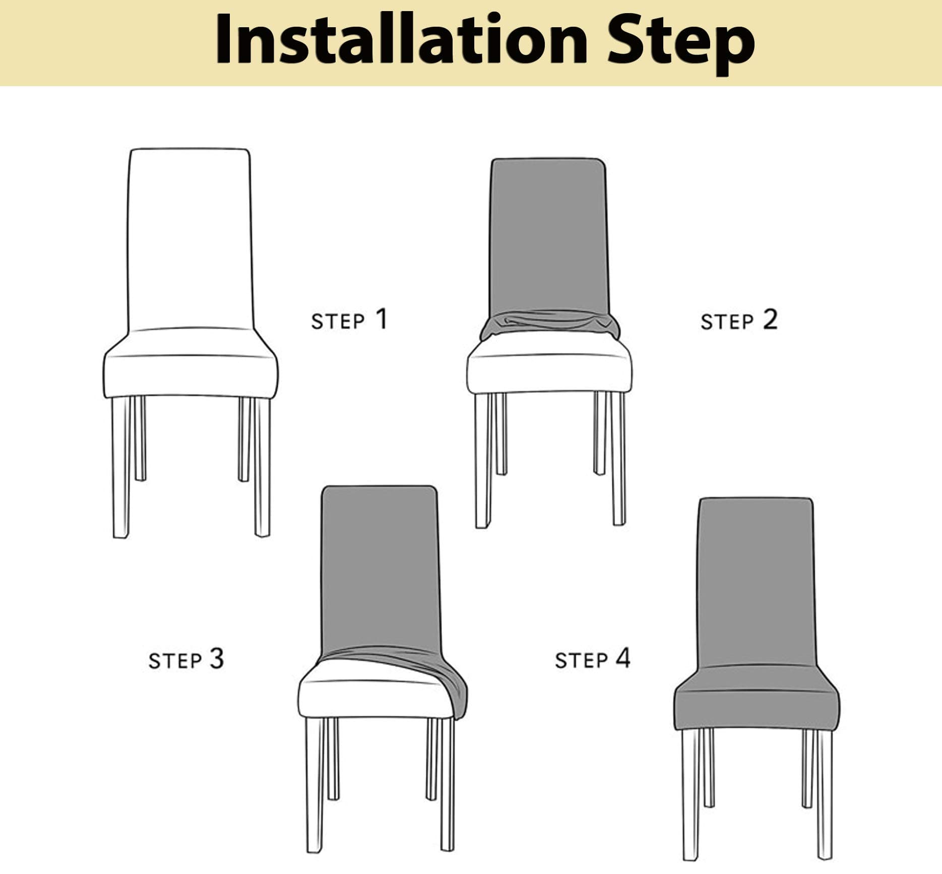 House of Quirk Elastic Chair Cover Stretch Removable Washable Short Dining Chair Cover Protector Seat Slipcover