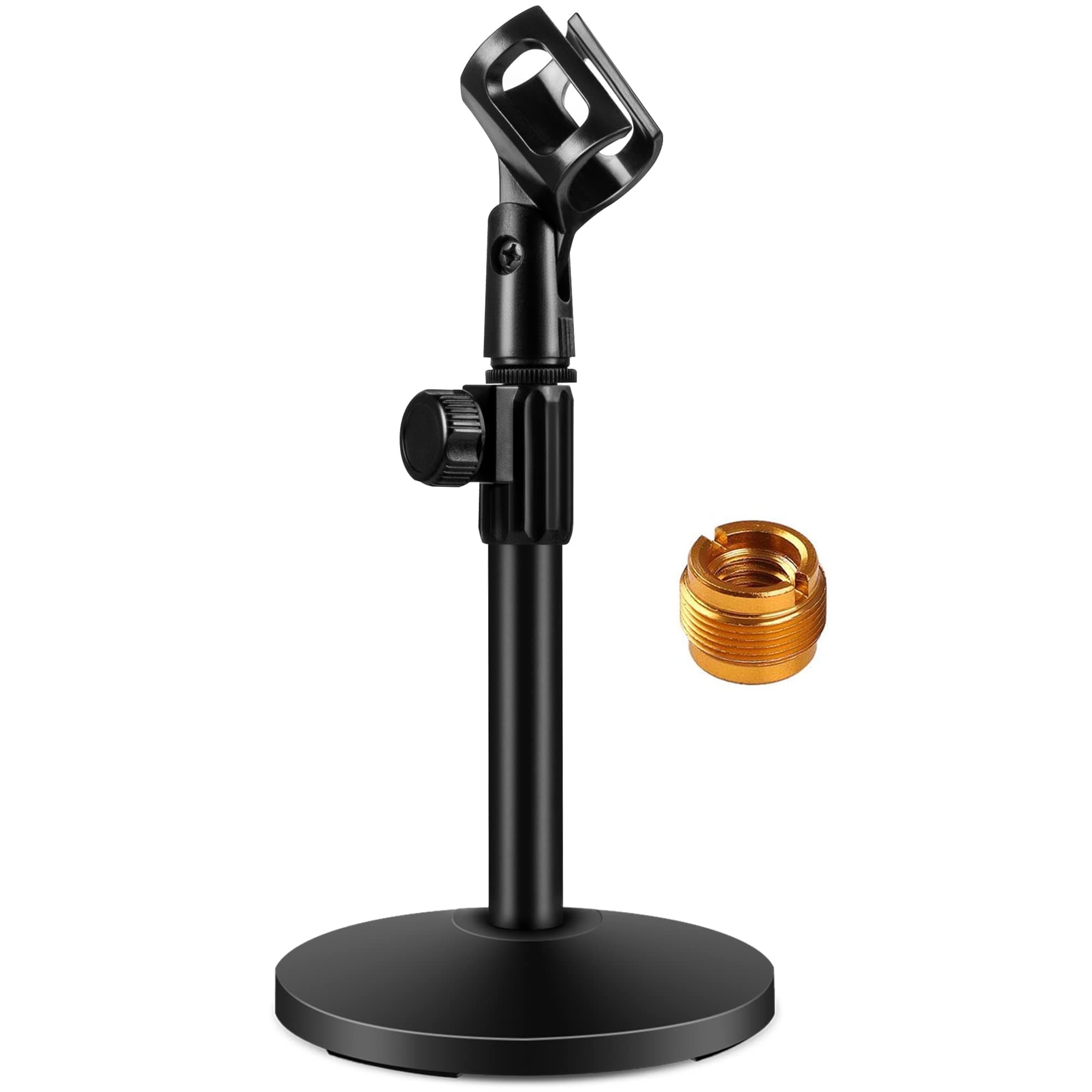 InnoGear Upgraded Adjustable Desktop Microphone Stand Table Mic Stands with Mic Clip and 5/8" Male to 3/8" Female Screw for Blue Yeti Snowball Spark & Other Microphone