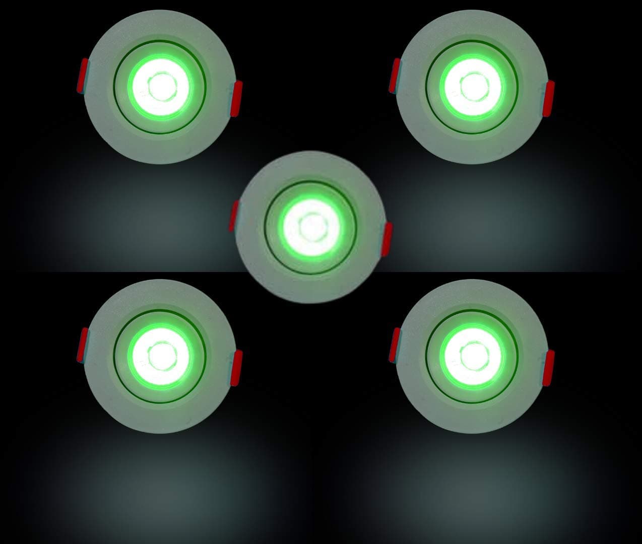 D'Mak Button Cob LED Light for Ceiling, 3-Watt Cob Light,Energy Saving Green Light for Indoor Use at Home and Office, and More, Fancy Round Lights Need No False Ceiling Pack of 5