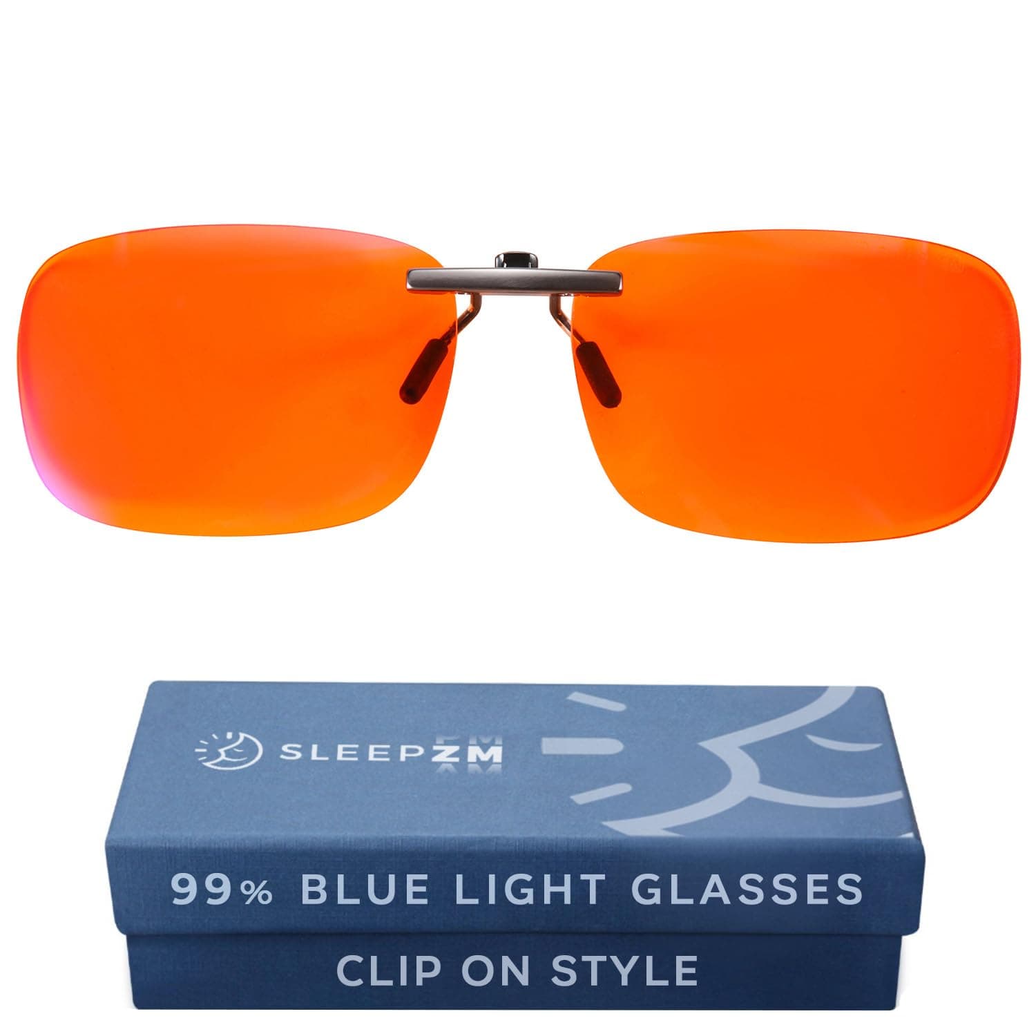 Clip On 99.9% Anti Blue Light Blocking Computer and Gaming Glasses for Women and Men - Clips On Your Prescription or Reading Glasses So You Can Sleep Better and Stop Eye Strain