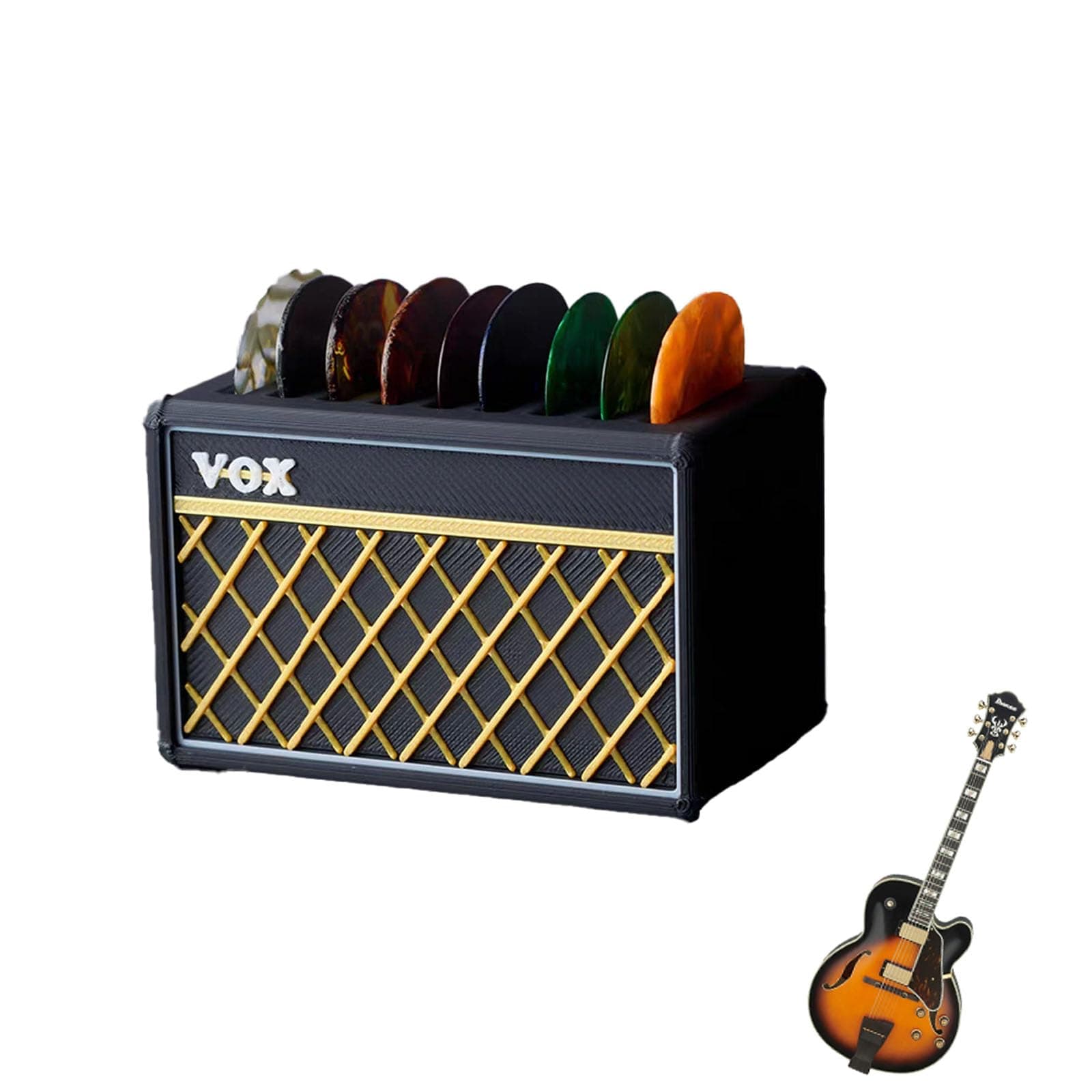 Zytiqt Guitar Pick Holder, 9 Slots Guitar Pick Case, Plectrum Storage Container for Guitarists and Music Lovers, Efficient Guitar Pick Organization, 6.5 * 4.5 * 4.5