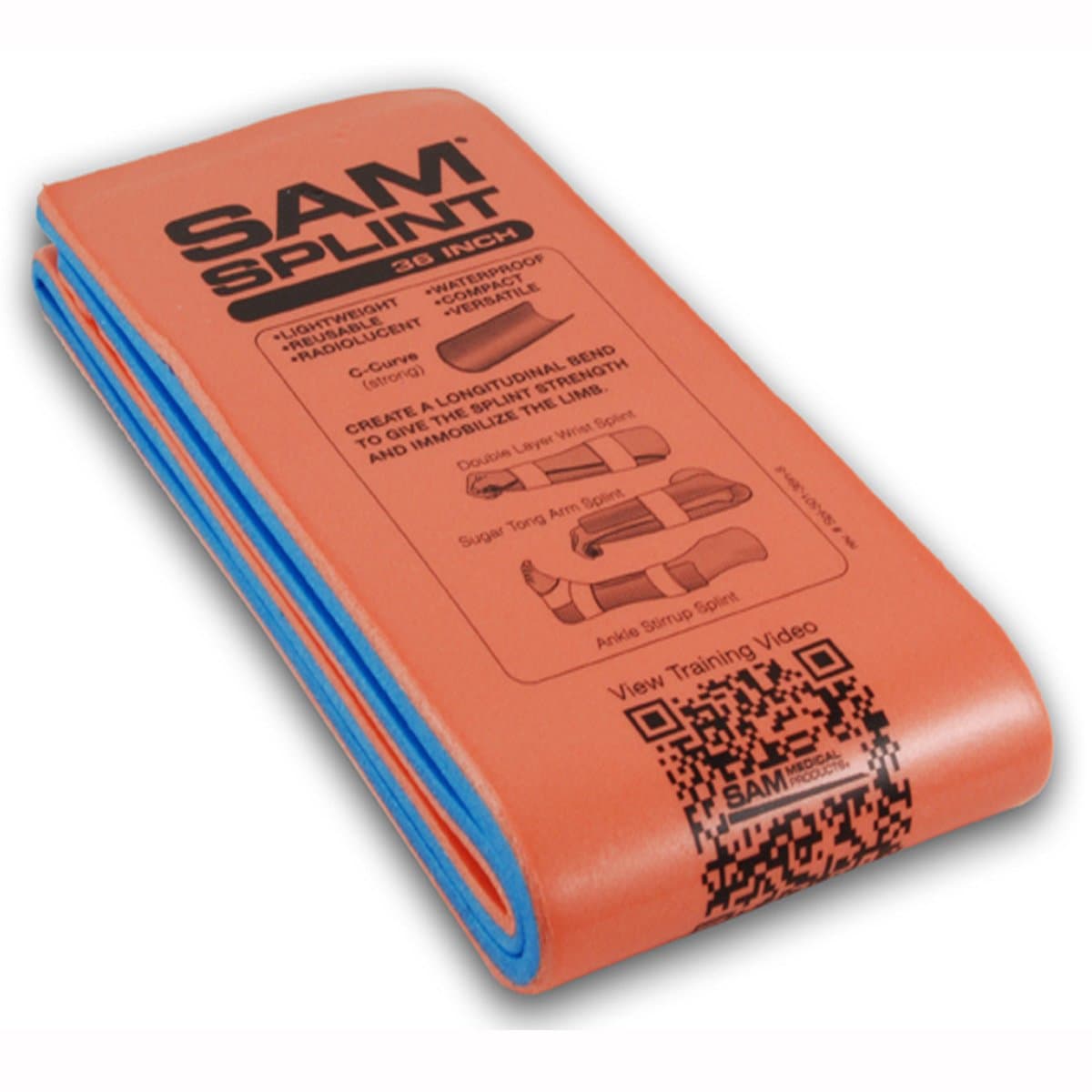 SAM Splint 36 Orange & Blue- Flat from Rescue Essentials