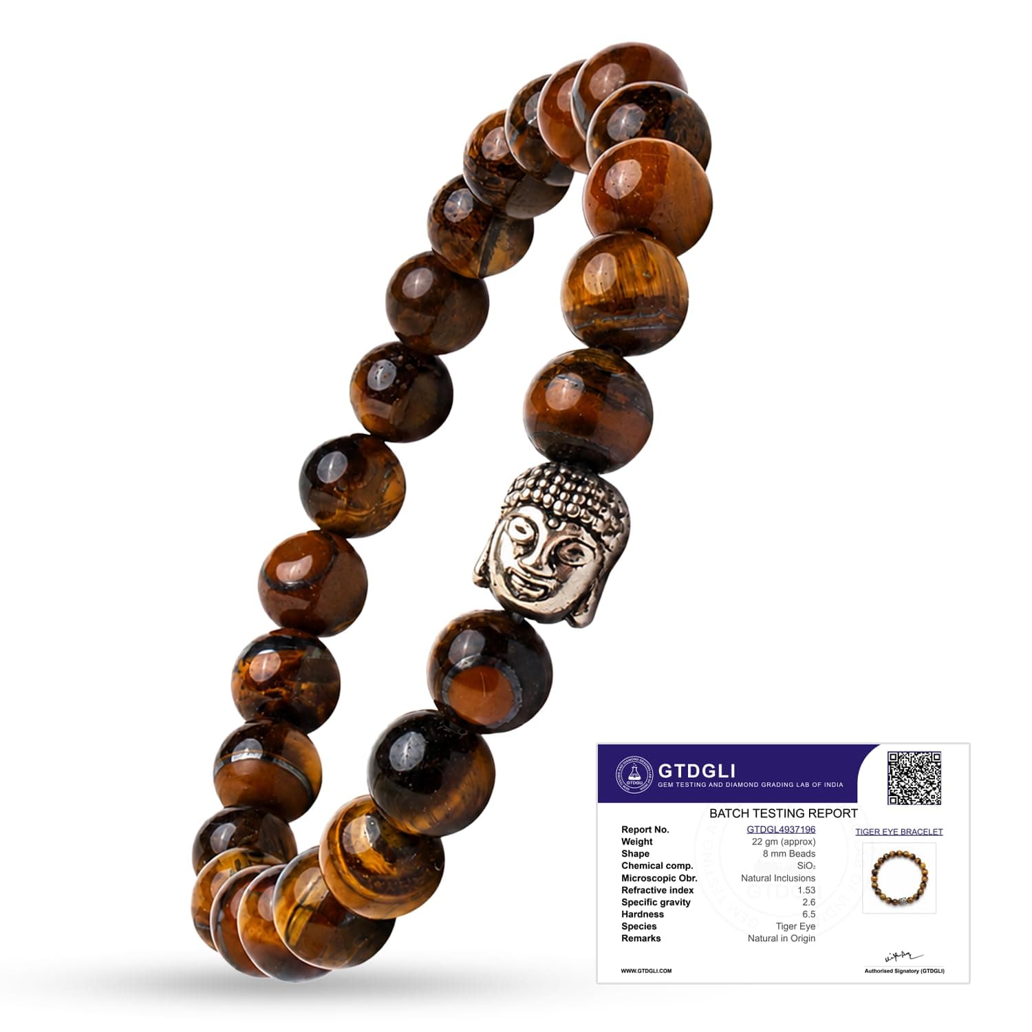 Astrotalk Tiger Eye Bracelet | Healing Crystal for Confidence & Protection | Certificate of Authenticity | Crystal Bracelet for Man & Woman | Gift for Man & Woman