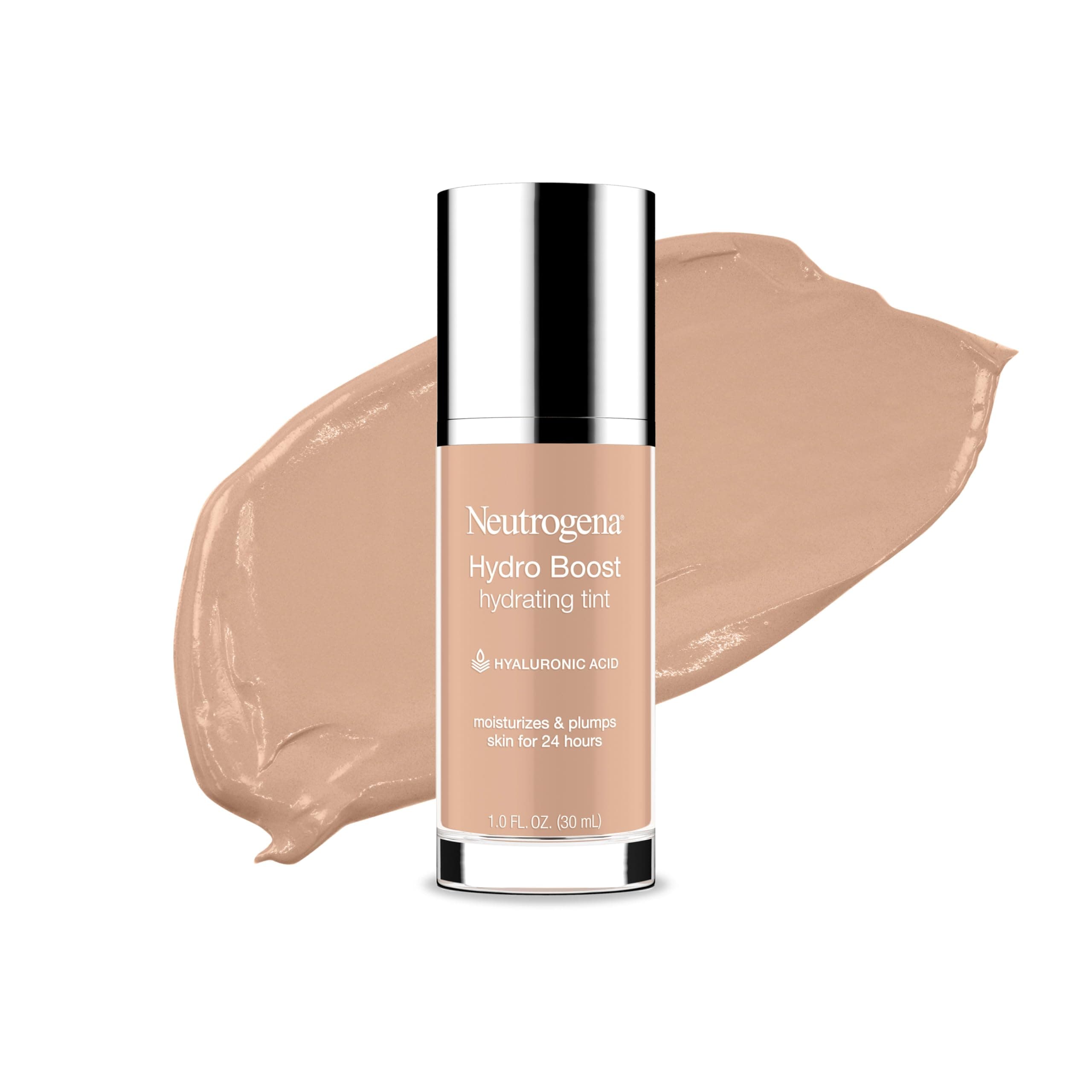 Neutrogena Hydro Boost Hydrating Tint with Hyaluronic Acid, Lightweight Water Gel Formula, Moisturizing, Oil-Free & Non-Comedogenic Liquid Foundation Makeup Matte Finish, 30 Buff Color, 1.0 fl. oz