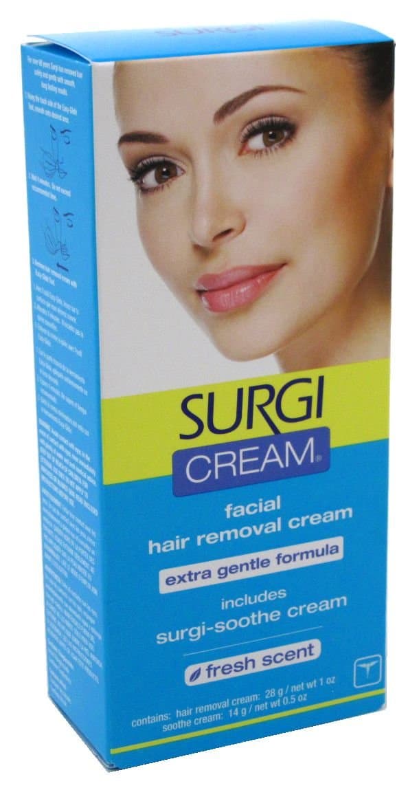 Surgi Cream Hair Remover Face Extra Gentle 1oz Fresh Scent (2 Pack) by Surgiwax