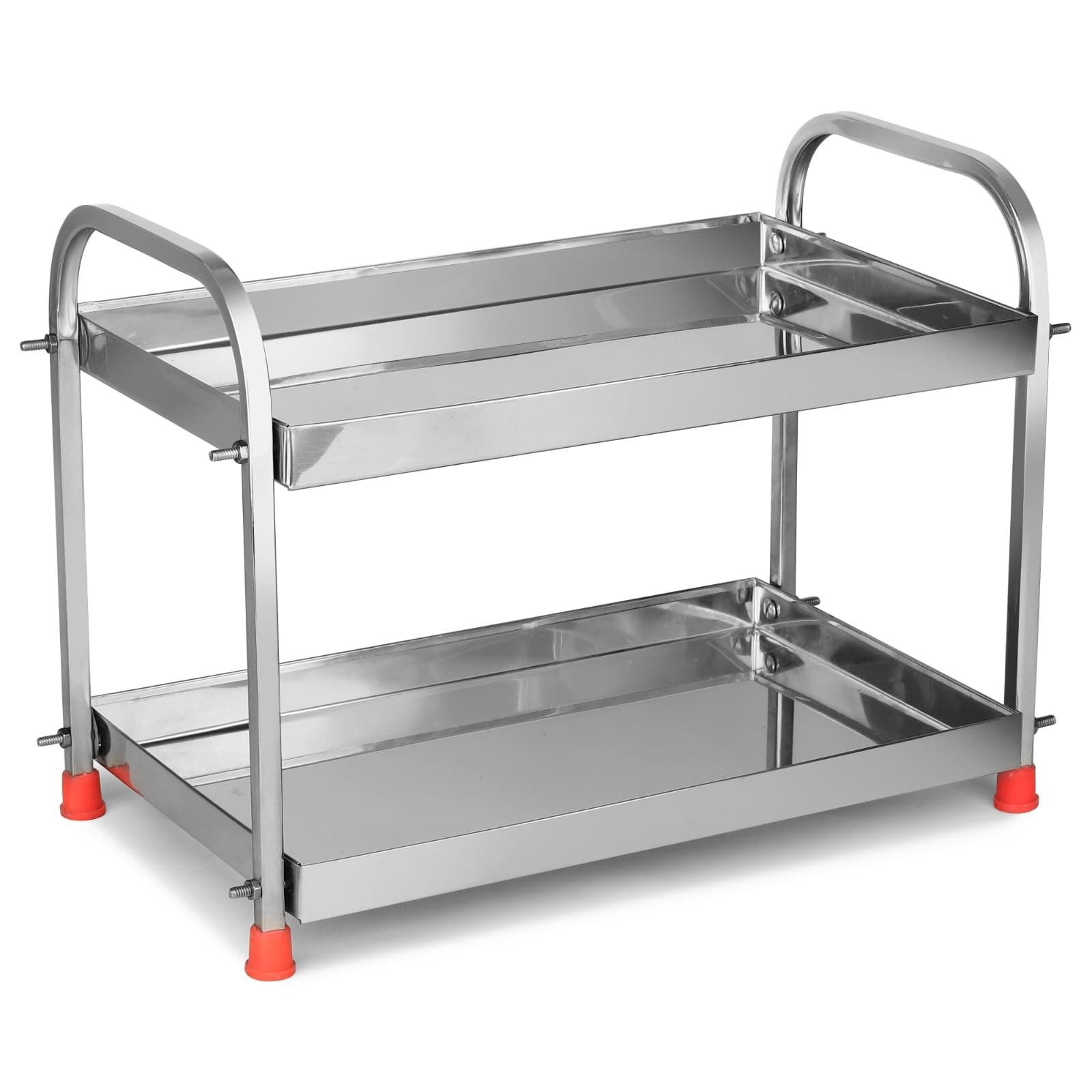 AB99 COLLECTION Stainless Steel Kitchen Storage Rack with Wheels, Rolling Utility Trolley for Pantry, Spice Rack, Jars & Utensils, Heavy Duty Organizer for Kitchen