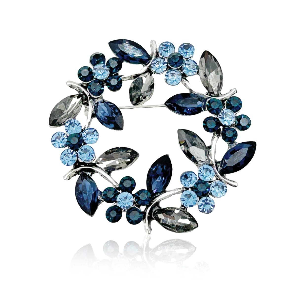Venzina® Rhinestone Alloy Metal Flower Brooch Pin For Women Dress Fashion, Blazer Stylish Saree, Girls Wedding Sweater, Suit, Scarves