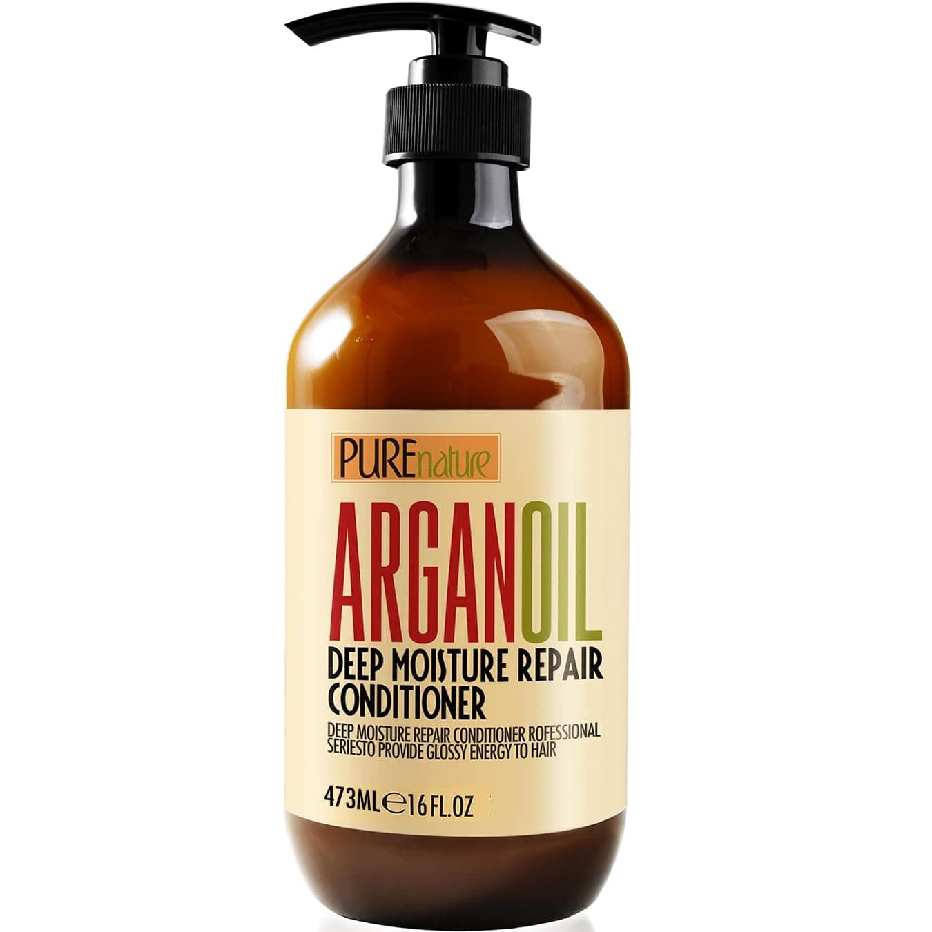Pure Nature Lux Spa Moroccan Argan Oil Conditioner SLS Sulfate Free Organic - Best Hair Conditioner for Damaged, Dry, Curly or Frizzy Hair - Thickening for Fine / Thin Hair, Safe for Color and Keratin Treated Hair