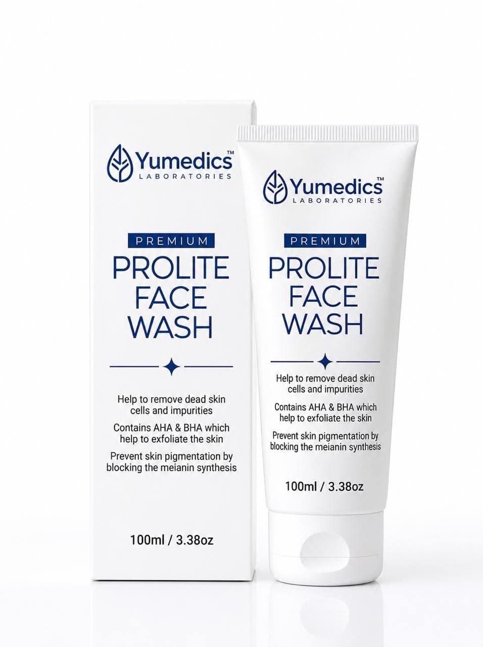 Yumedics Revitosin Prolite Face Wash | 100ml AHA & BHA Facewash for Oily, Dry & Normal Skin | Gently Cleanses, Refreshes & Brightens | Suitable for All Skin Types