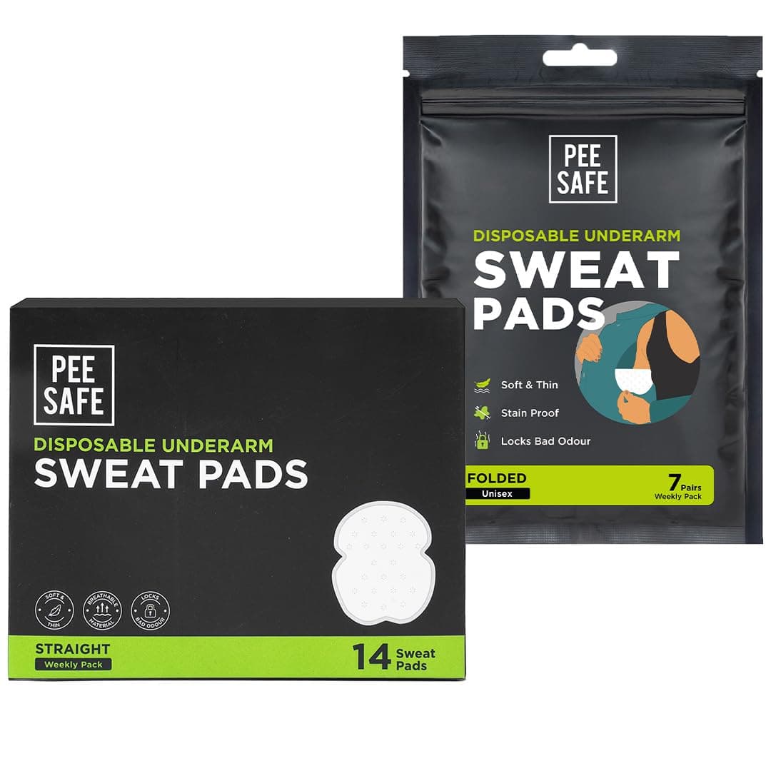 Pee Safe Underarm Sweat Pads for Men & Women, 28 Pads, Straight & Folded