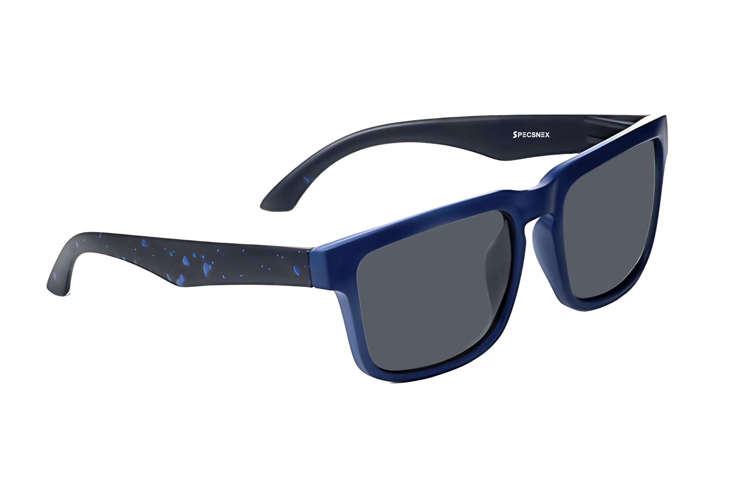SPECSNEX® NexGen Rubber Coated Goggles For Men | Polarized Sunglasses | UV Protected Driving, Riding, Stylish, Anti glare Glasses (NEX-CPDTBL | Blue)
