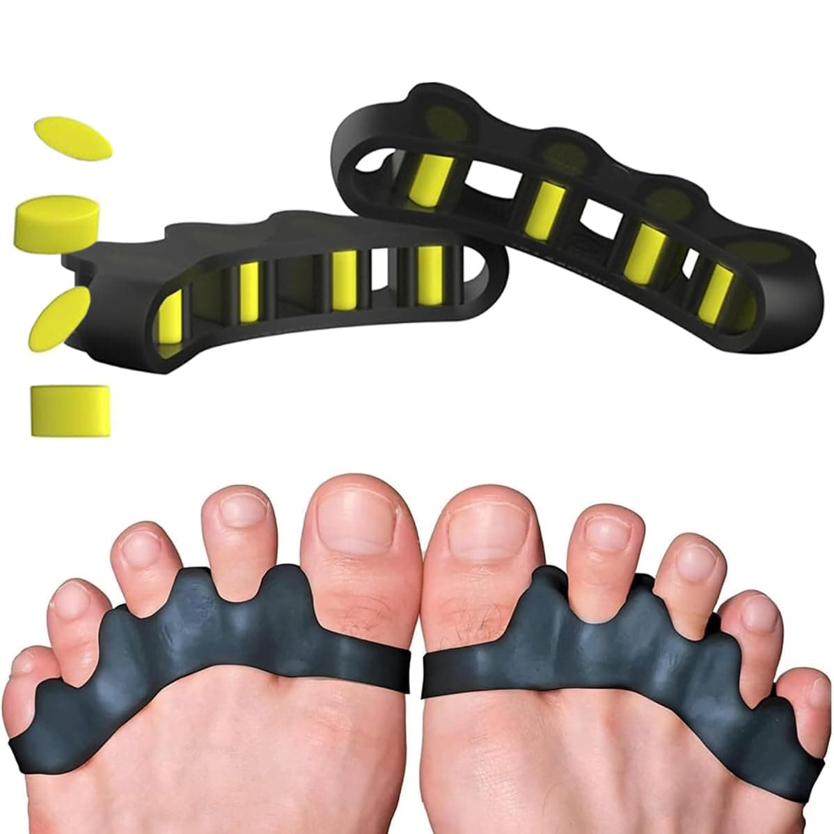 SUEFOR Gel Big Toe Bunion Guards & Toe Spreaders Bunion Pads- Big Toe Separator Cushion Straightener - Gel Toe Spacers, Protectors, Correctors - Non toxic