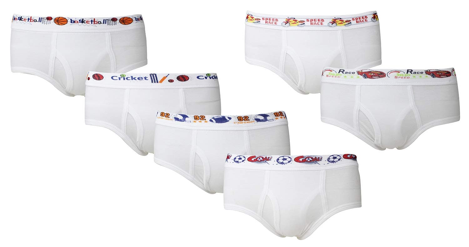 BODYCARE Boys Cotton Briefs (Pack of 6) (bc302-packof6--1-2 years_White_3 Years-4 Years)